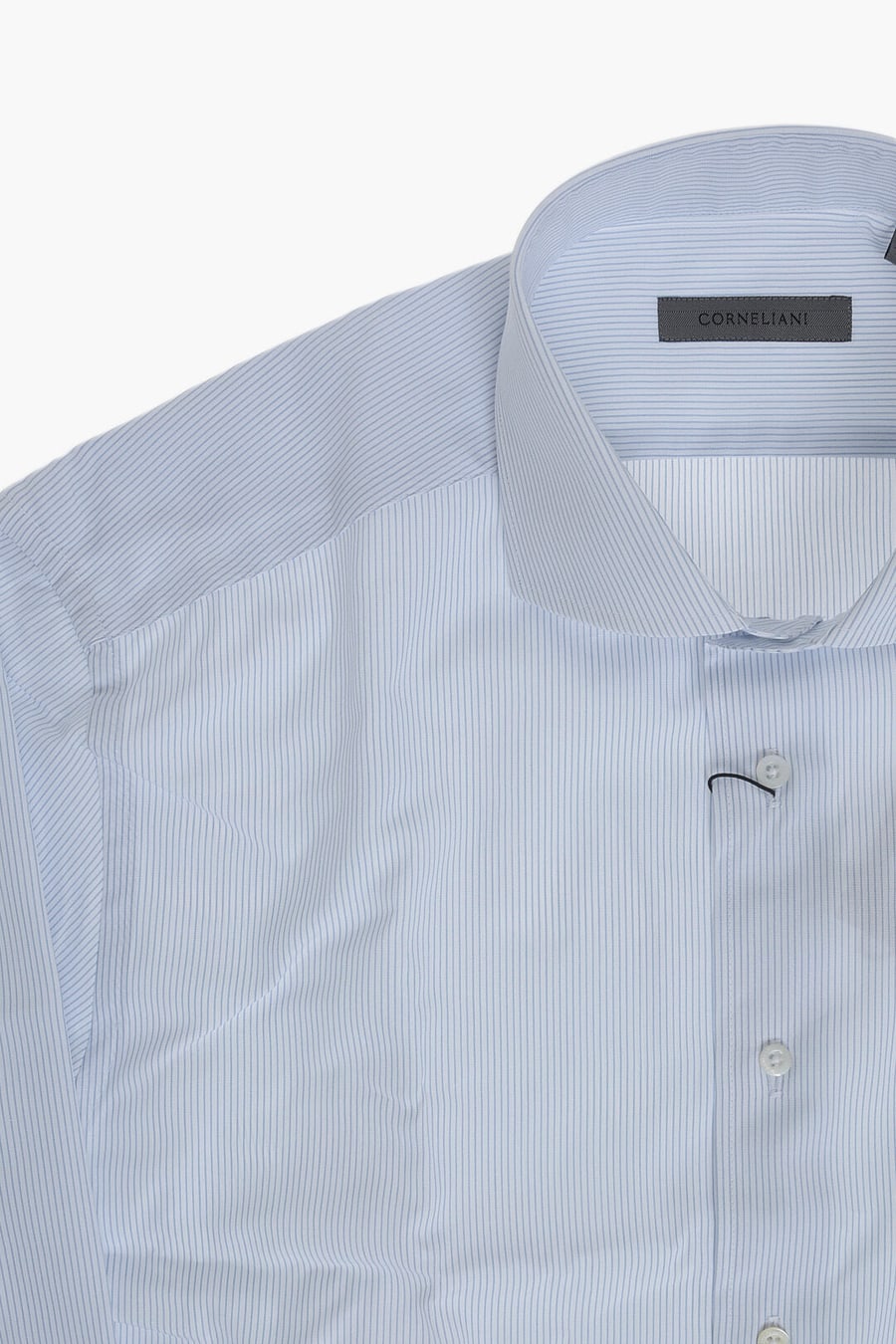 Corneliani 2405~Two-Tone Striped Shirt With French Collar, view 3