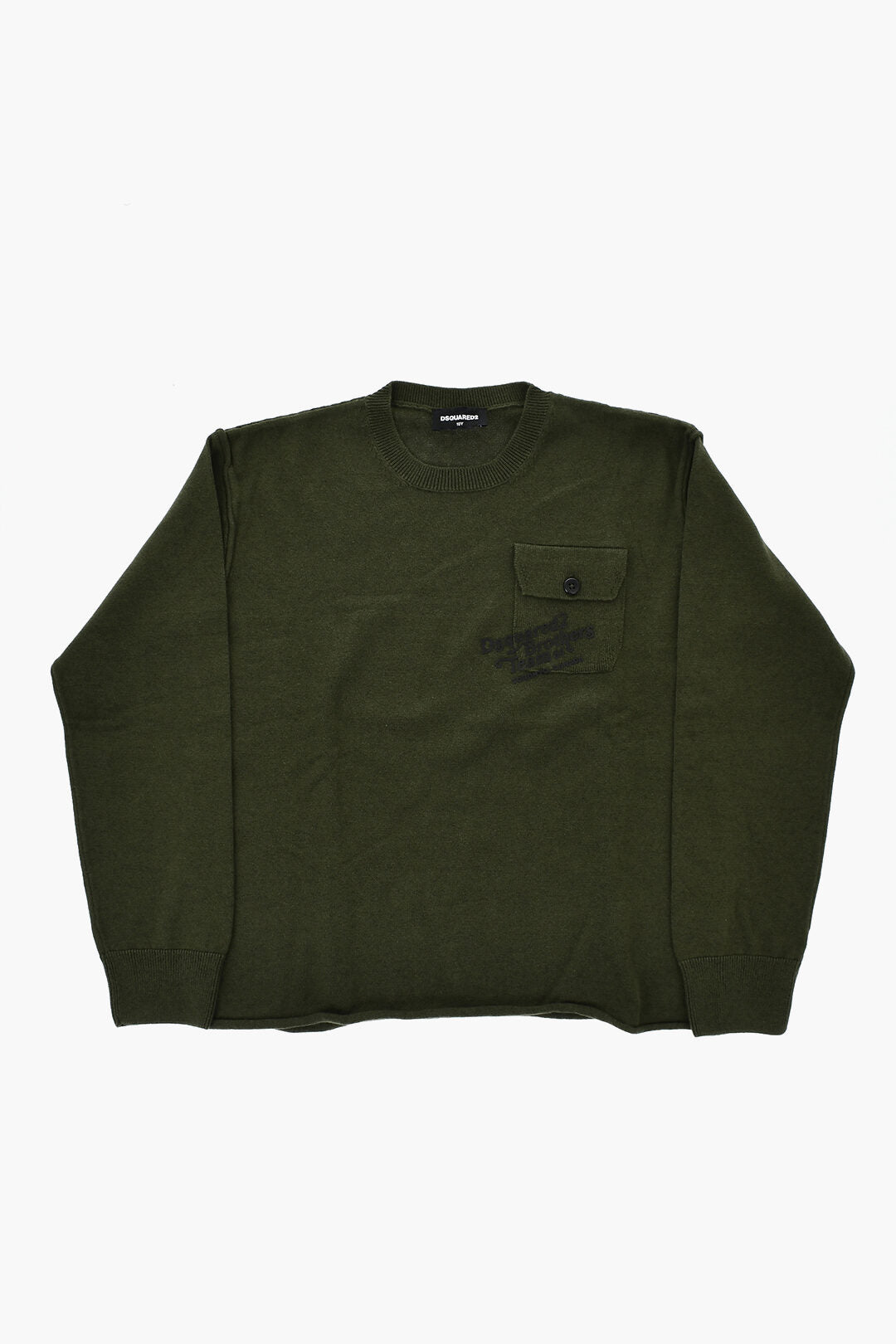 Dsquared2 Kids 0800~Mixed Cotton Crewneck Sweater with Chest Pocket