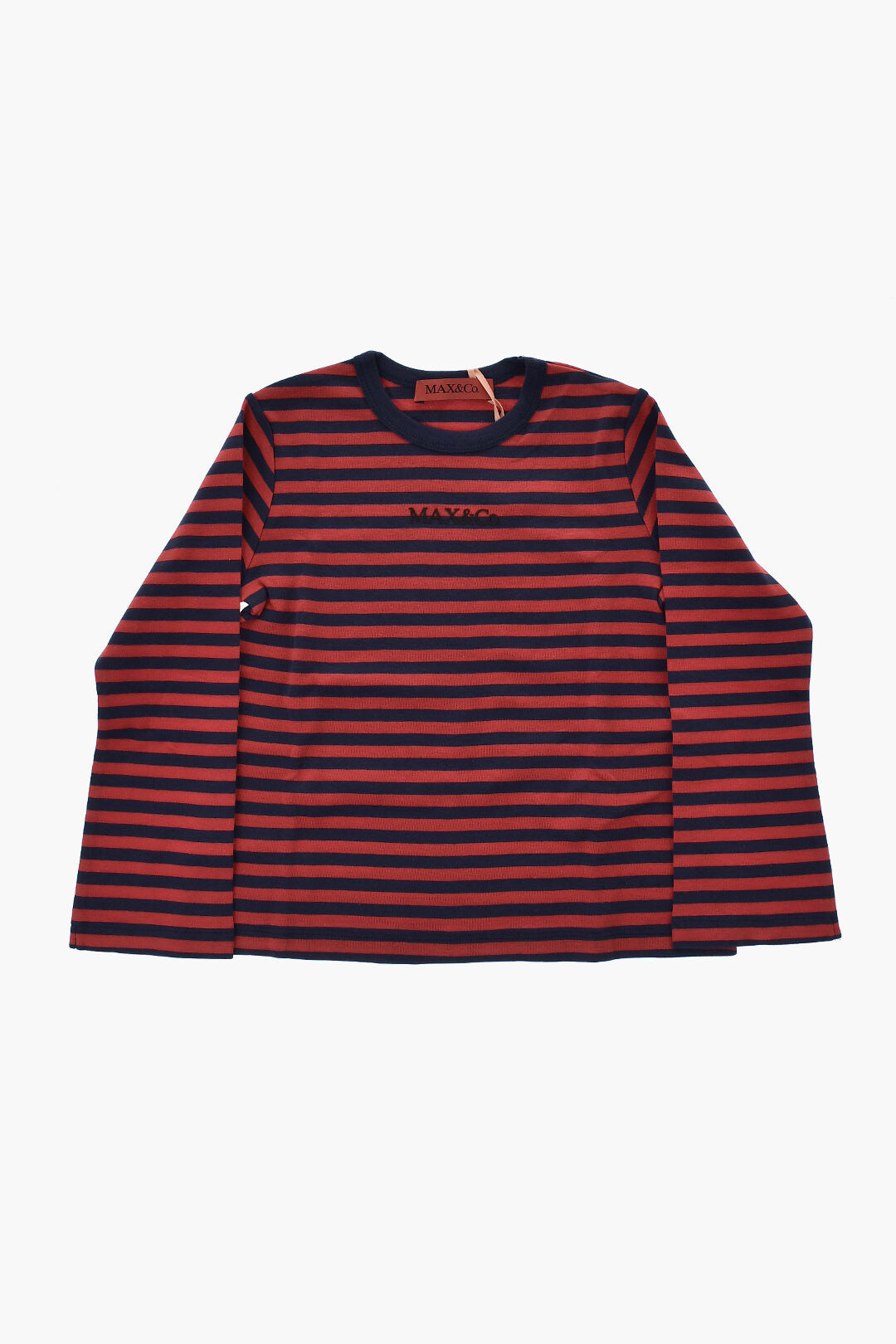 Max&Co. Kid 0550~Long-Sleeve Cotton T-Shirt with Awning Stripes