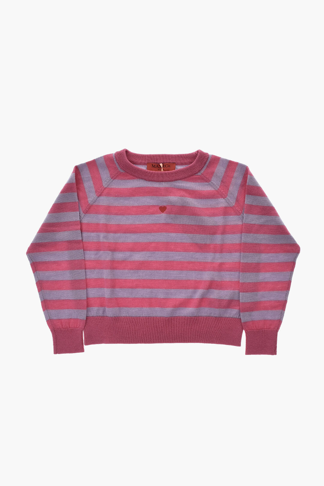 Max&Co. Kid 1050~Wool Crewneck Sweater with Awning Pattern