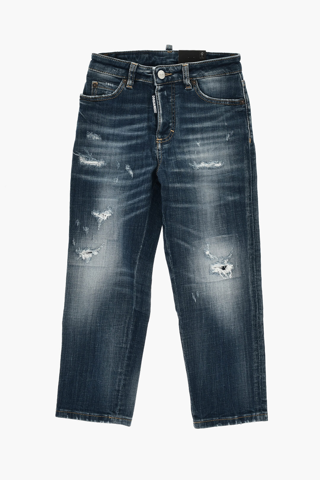 Dsquared2 Kids 0405~5-Pocket Jeans Boston Fit With Rips 14cm