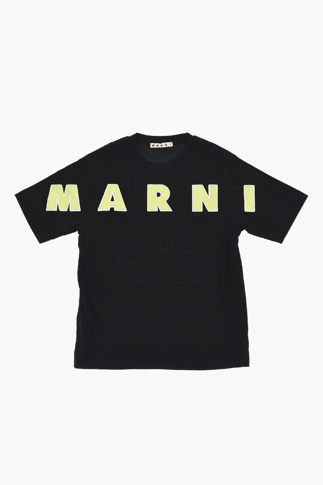 Marni Kids 1500~Crewneck T-Shirt with Embroidered Logo
