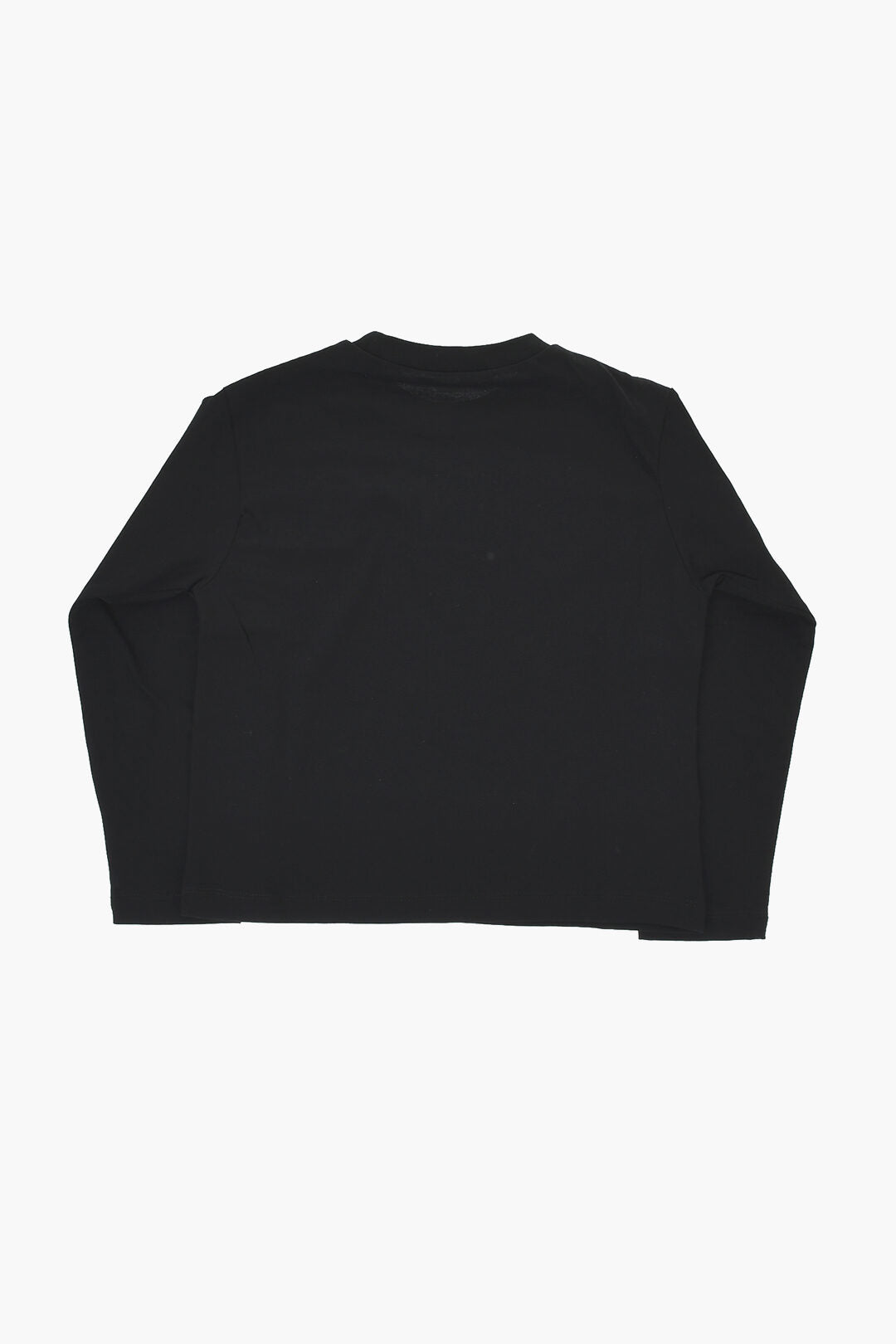 Marni Kids 1500~Crewneck Cotton T-Shirt with Embroidered Front Logo, view 2