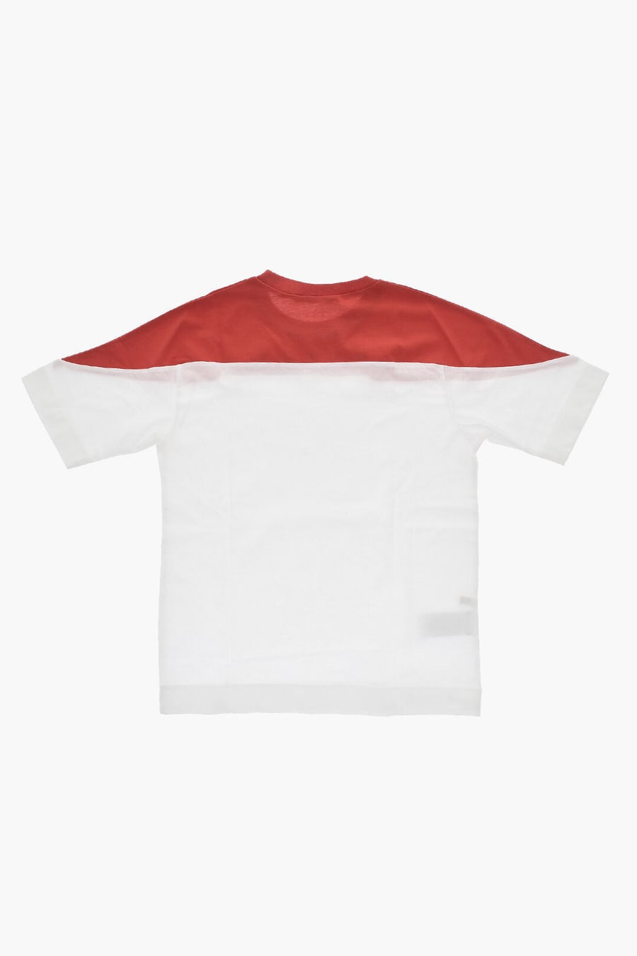 Marni Kids 0405~Bicolor Cotton Crewneck T-Shirt with Printed Logo, view 3