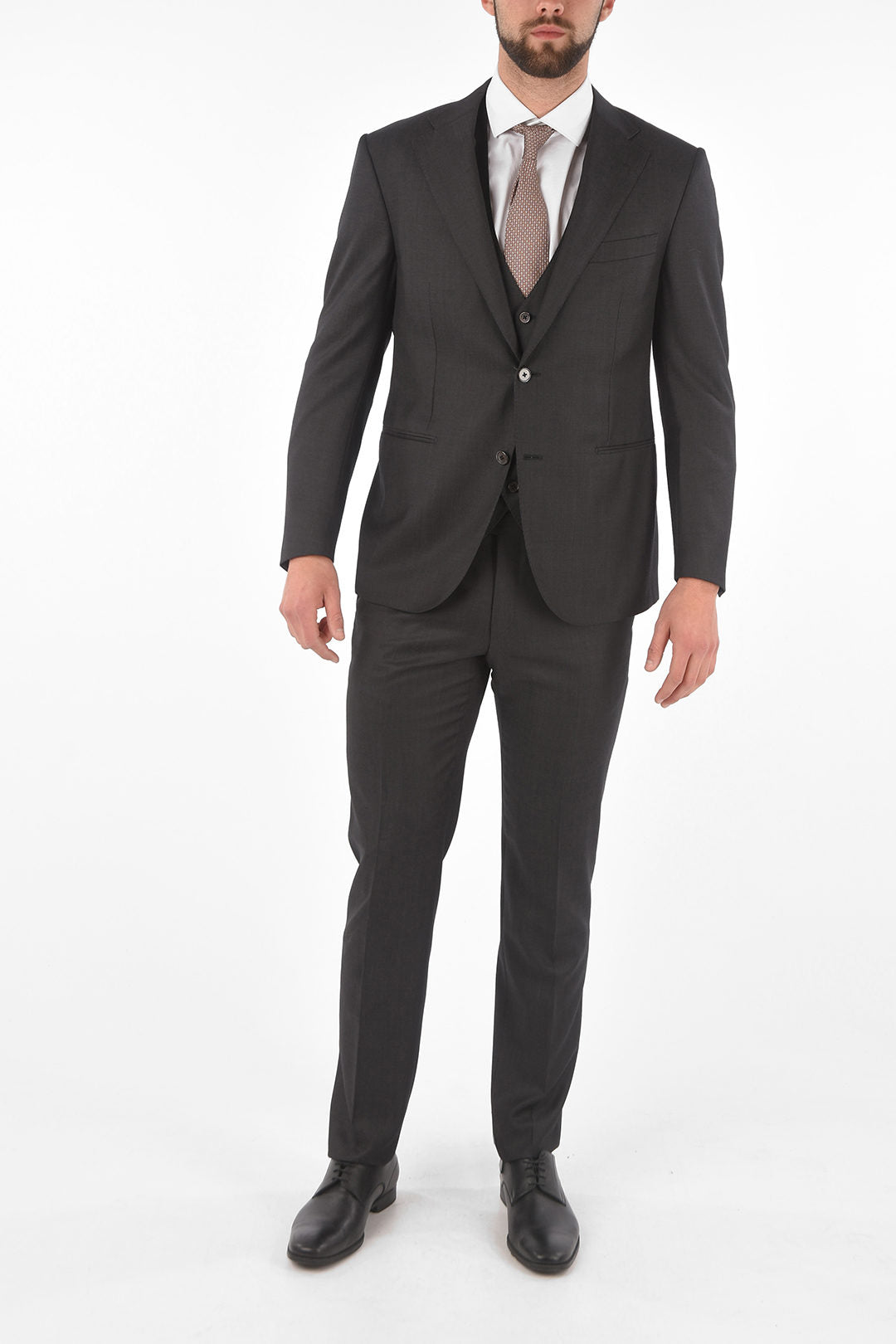 Corneliani 2470~Virgin Wool Three-Piece Suit with CERIM.ACADEMY Waistcoat and Single Vent