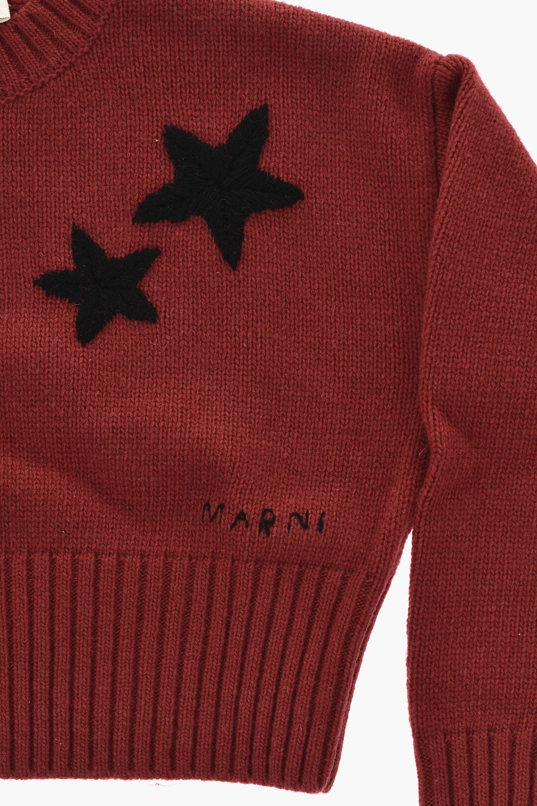 Marni Kids 0550~Wool-Blend Crewneck Sweater STAR with Embroidery