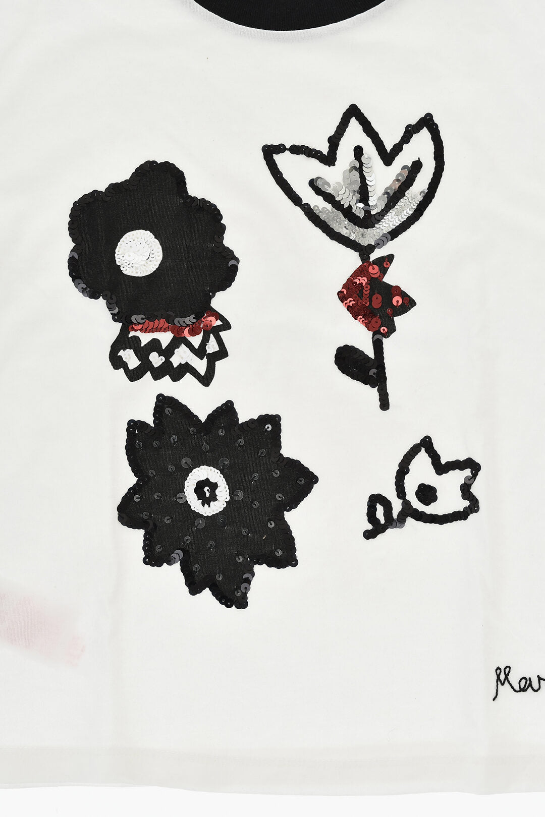 Marni Kids 0405~Crewneck T-Shirt GARDEN with Print and Sequins, view 2