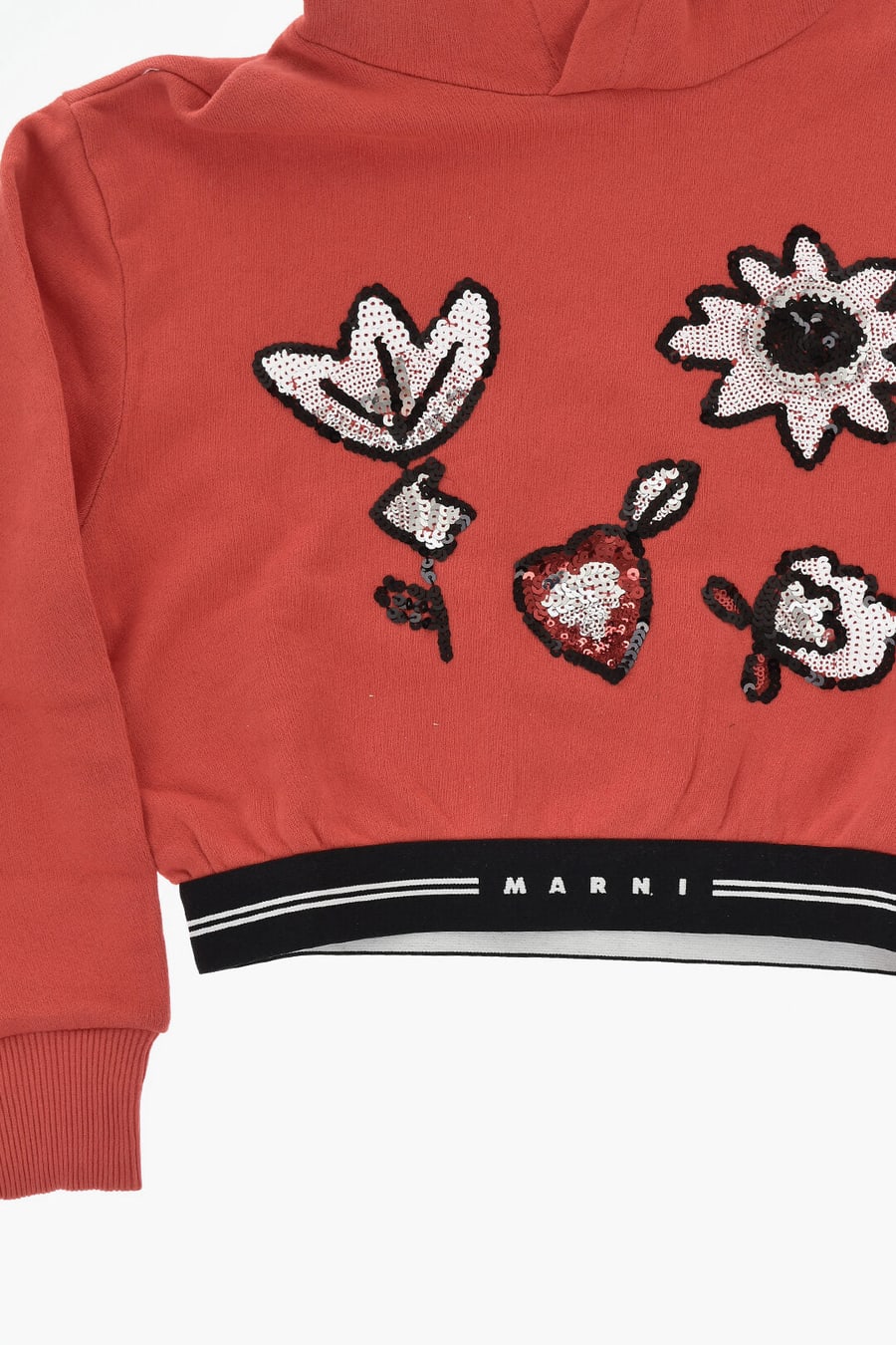 Marni Kids 0550~Hoodie GARDEN With Sequin Embroidery, view 2