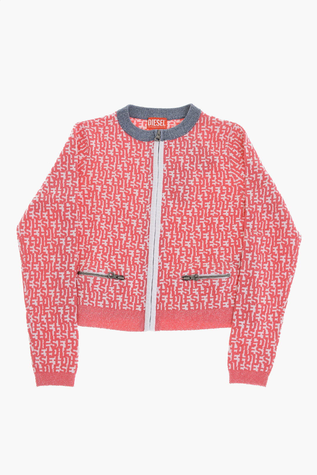 Diesel Kids 1050~Sweater With All-Over Monogram And Zip Closure