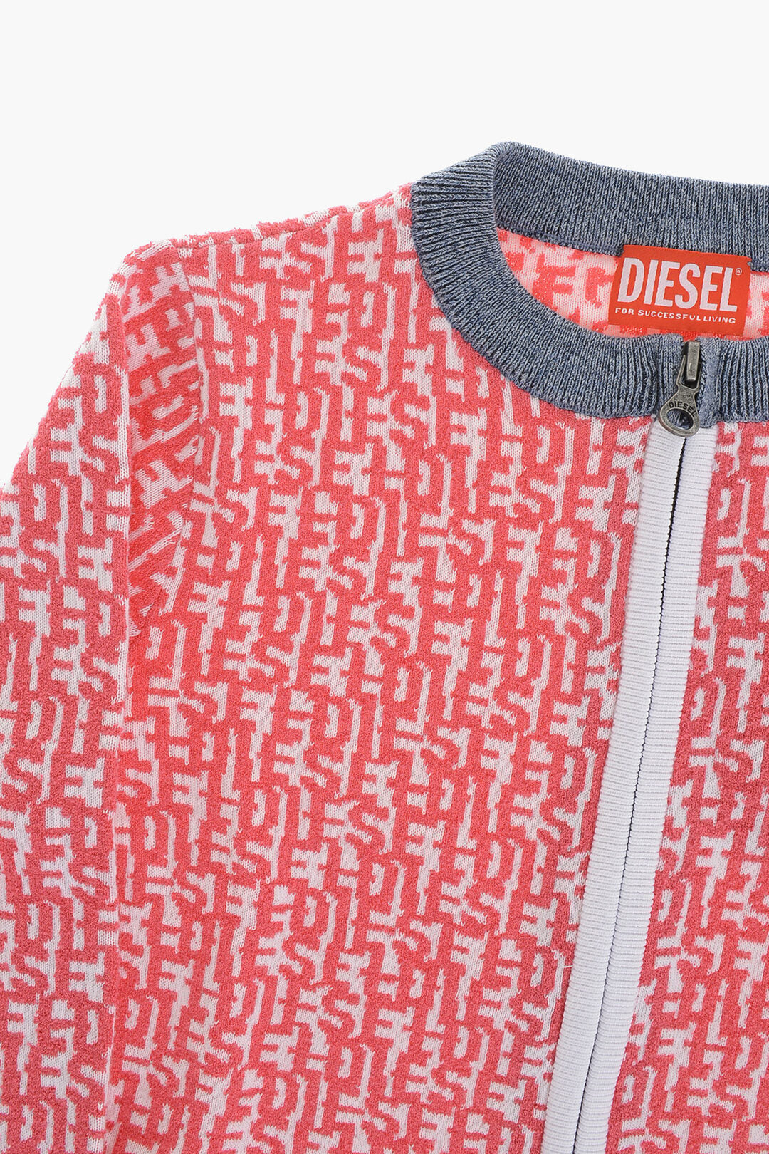 Diesel Kids 1050~Sweater With All-Over Monogram And Zip Closure, view 2