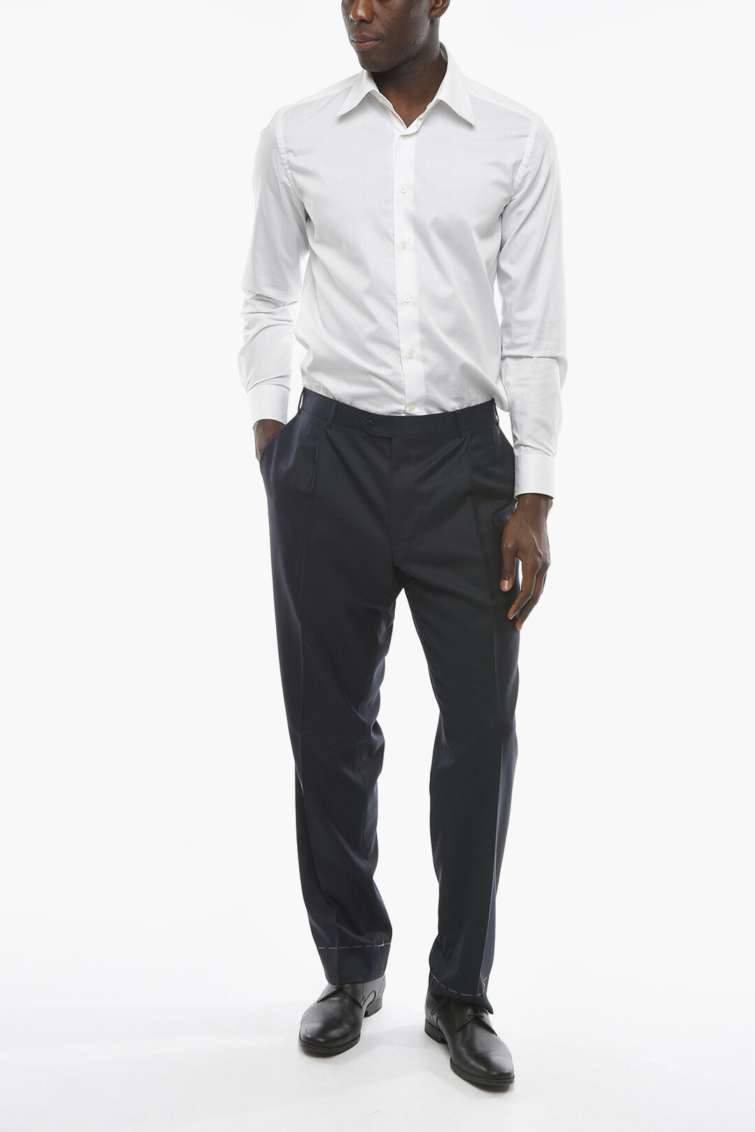 Corneliani 2405~Virgin Wool Trousers MANTUA With Crease