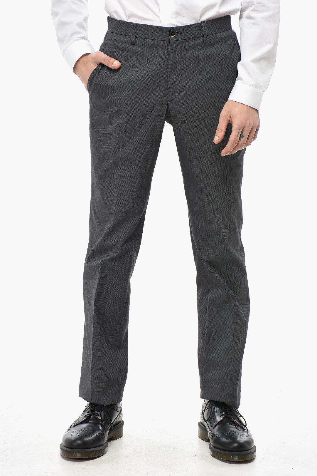 Corneliani 2470~Cotton-Blend Trousers SPORTIVE SOFT with Micro-Check Pattern