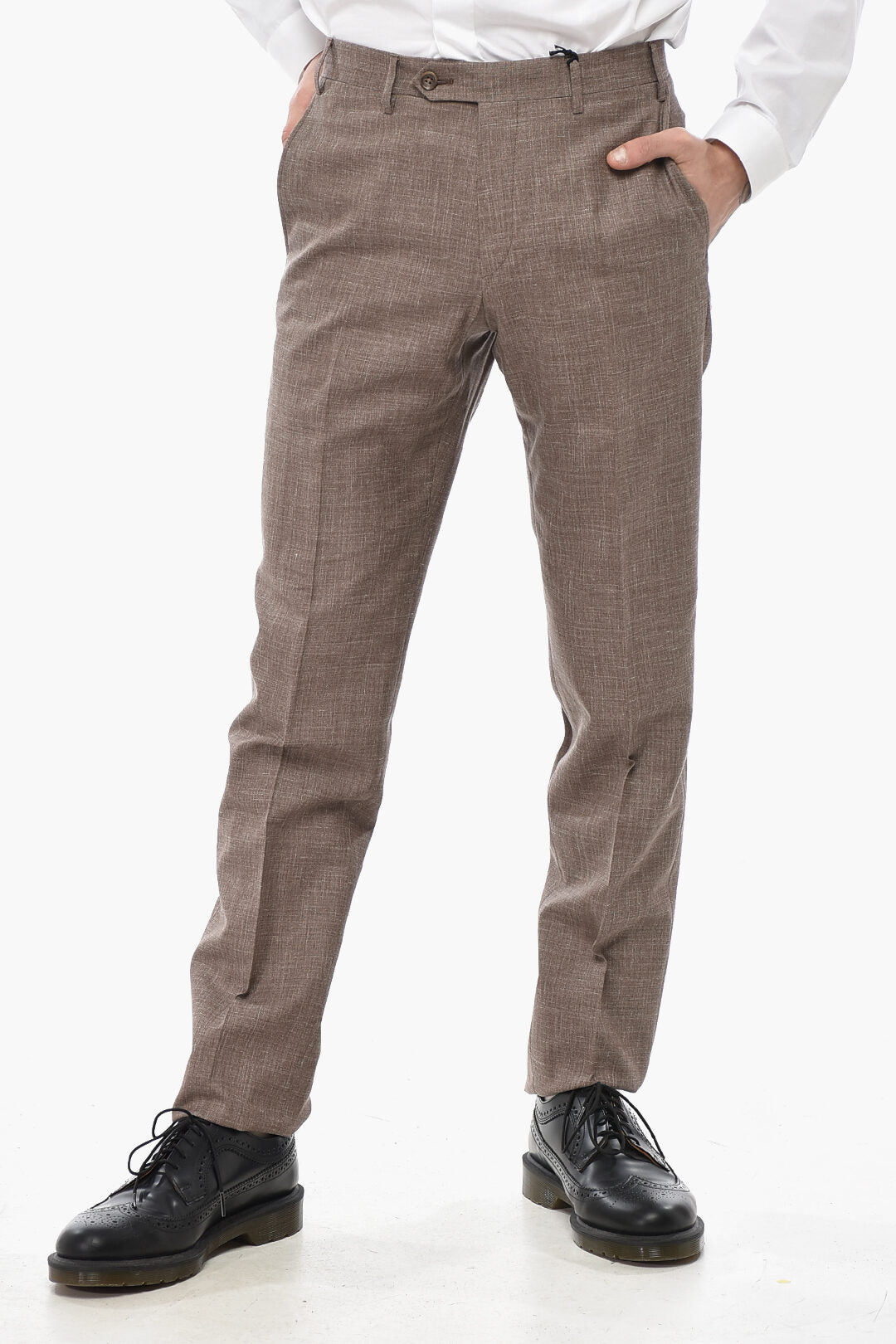 Corneliani 2405~Four-Pocket Linen-Silk Blend Trousers