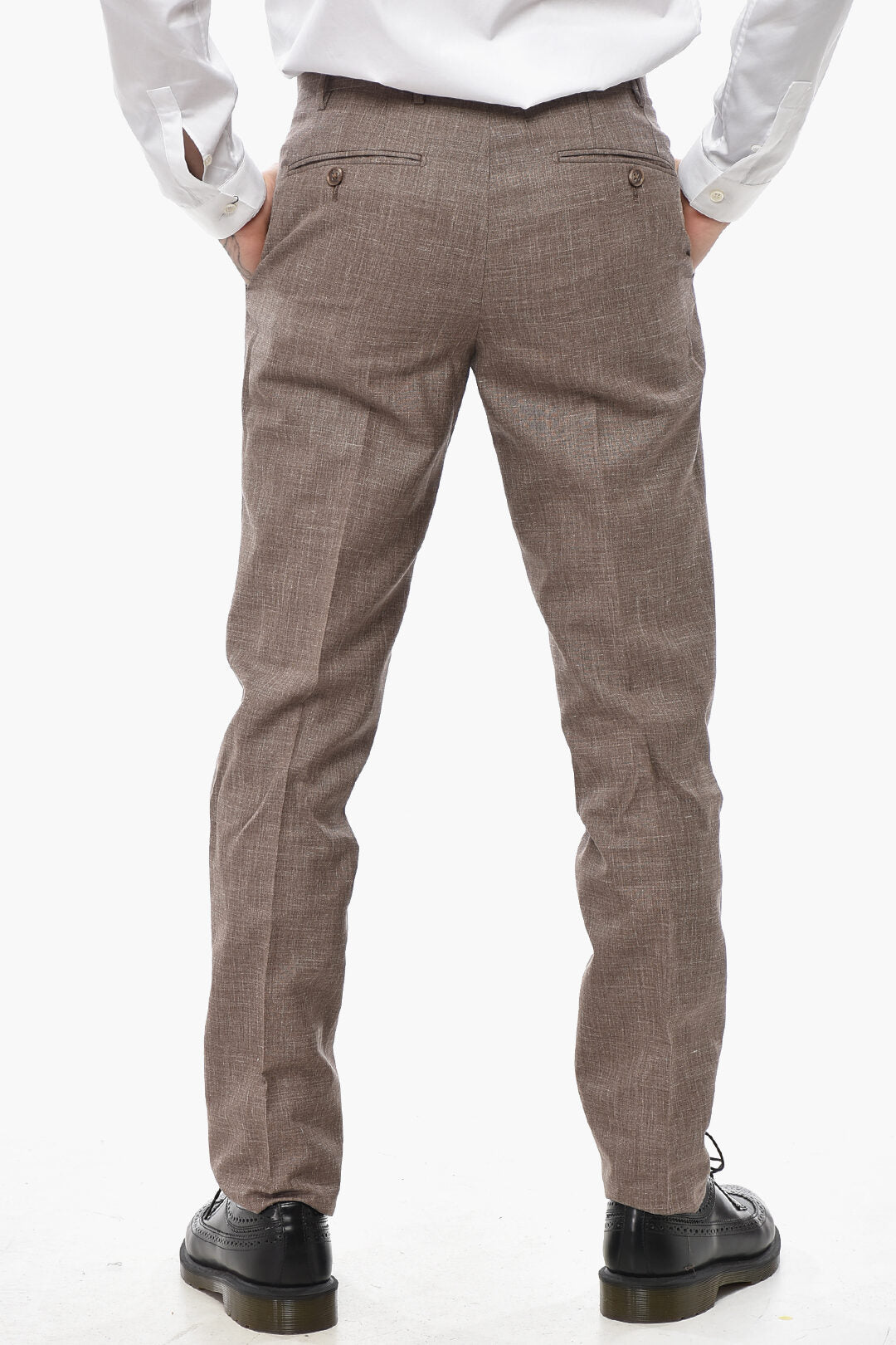Corneliani 2405~Four-Pocket Linen-Silk Blend Trousers, view 2