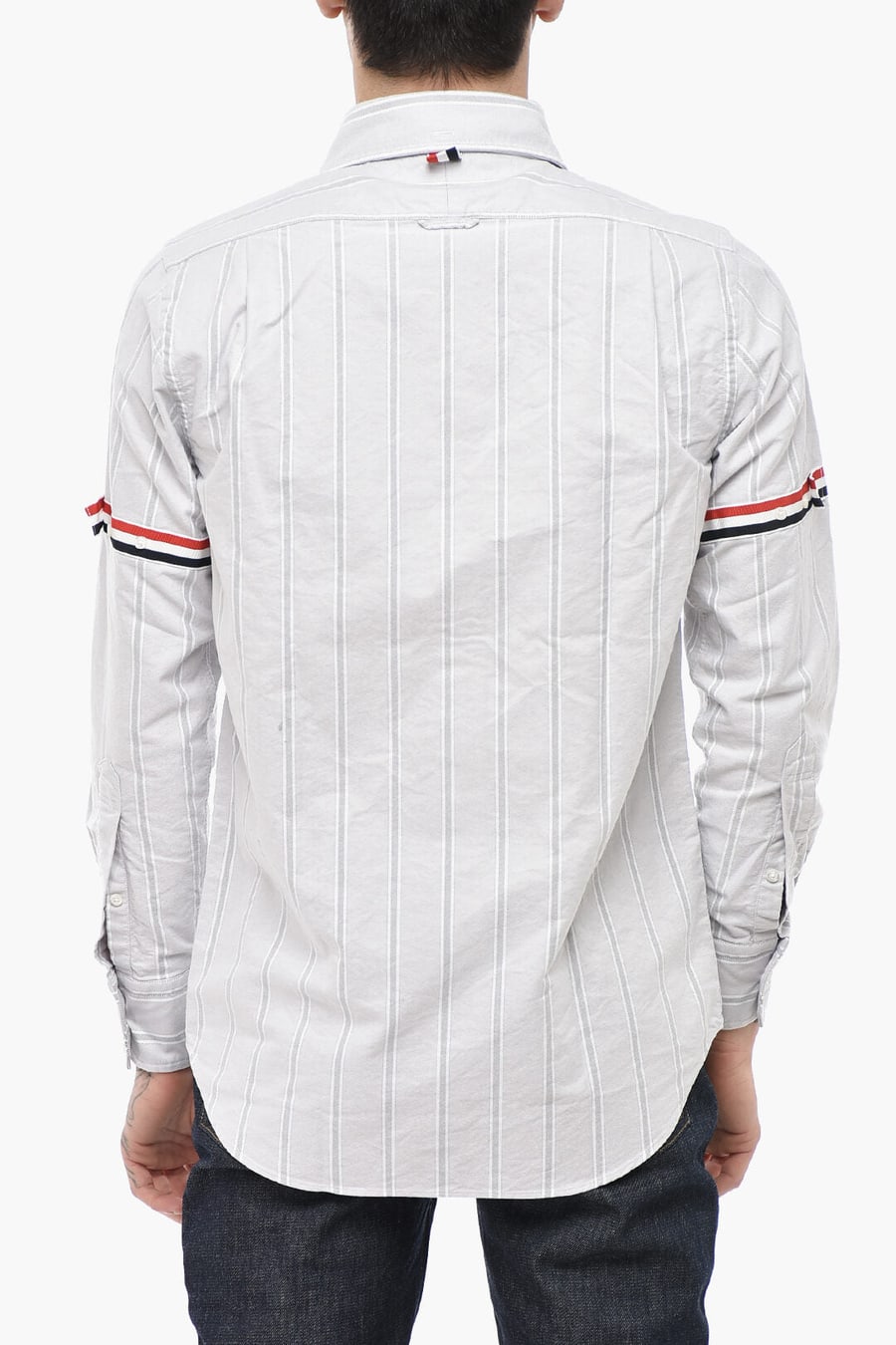 Thom Browne 2470~Striped Shirt With Pocket And Button-Down Collar, view 2