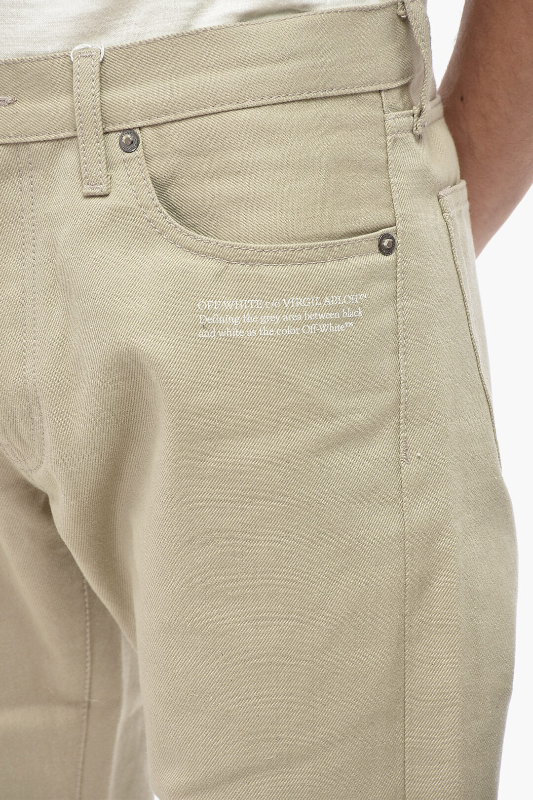 Off-White 2500~Skinny Fit 5-Pocket Denim Pants