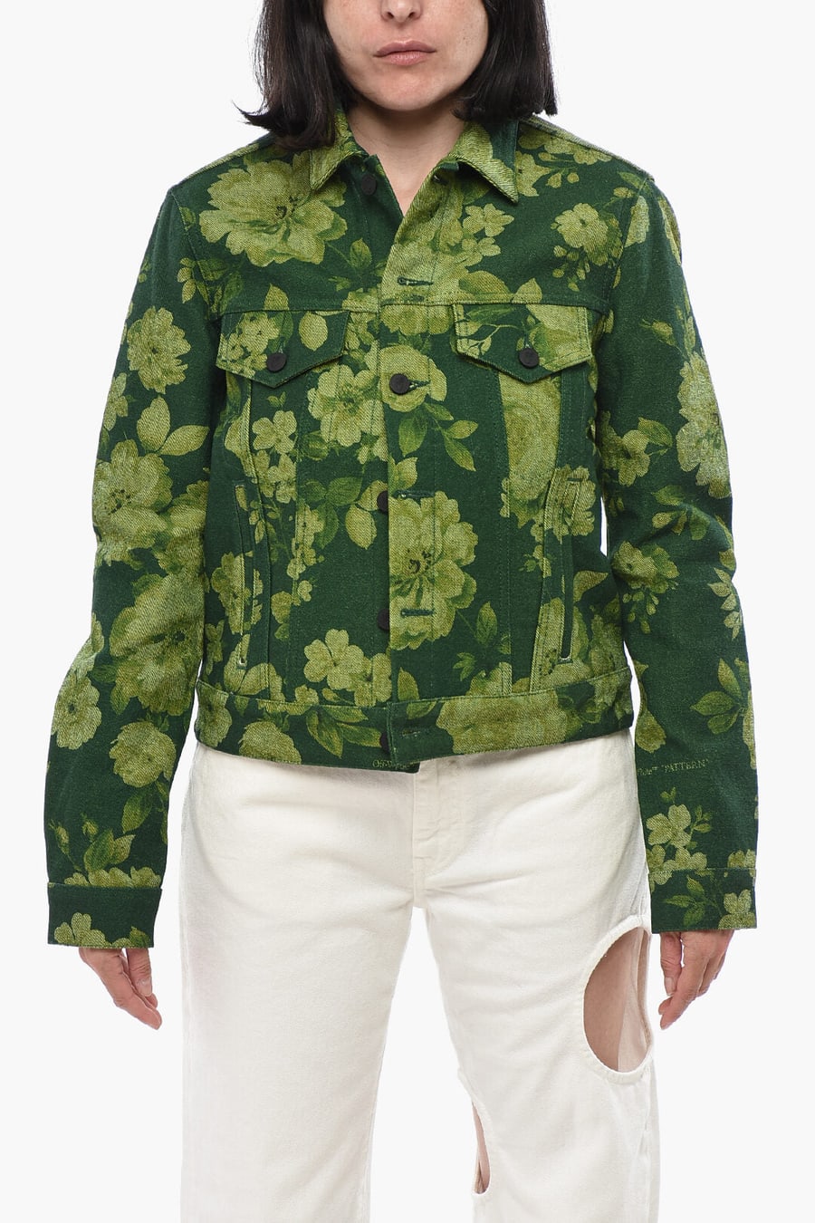 Off-White 2850~Floral Denim Jacket