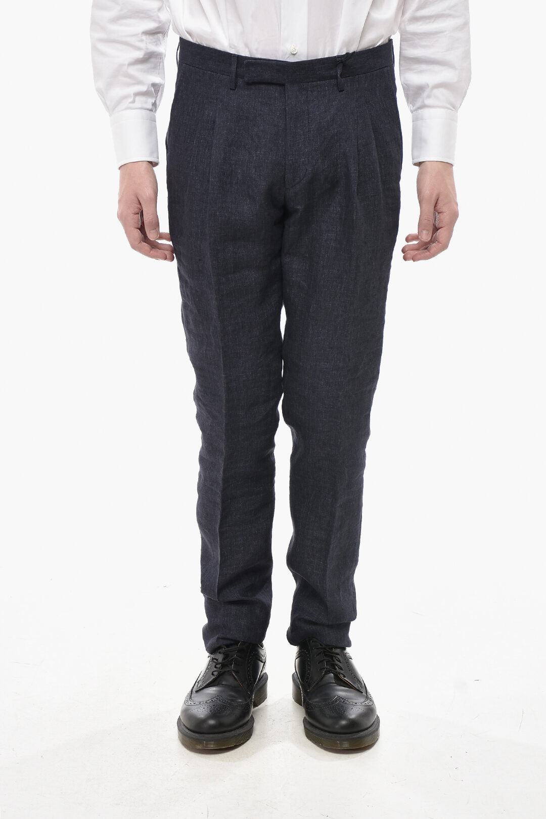 Corneliani 2550~Linen Trousers with Front Pleats
