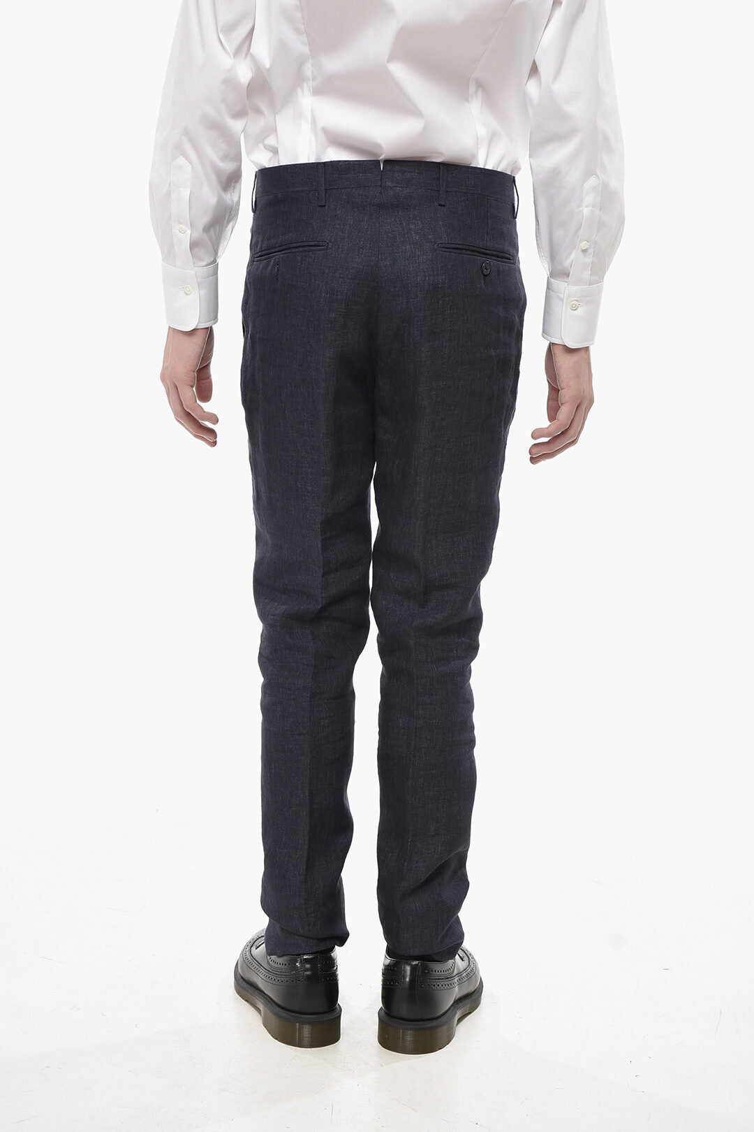 Corneliani 2550~Linen Trousers with Front Pleats, view 2