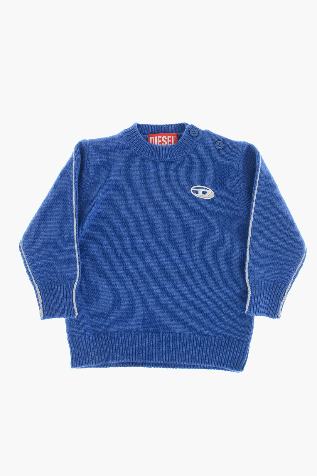 Diesel Kids 0405~Wool-Blend Crewneck Sweater with Oval-D Logo
