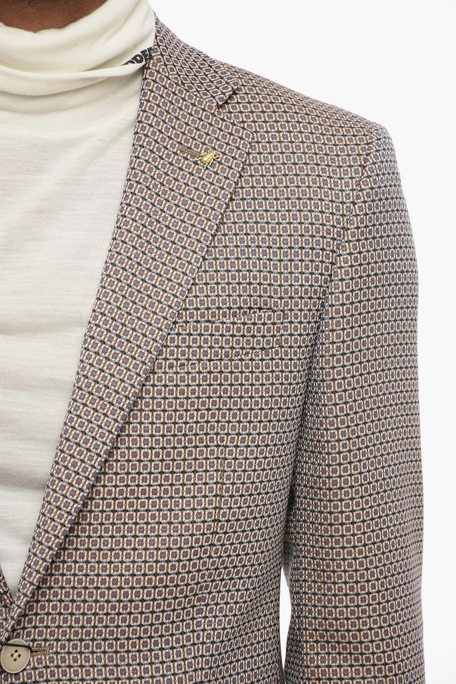 Corneliani 3250~CC COLLECTION Virgin Wool Blazer with Geometric Pattern, view 3