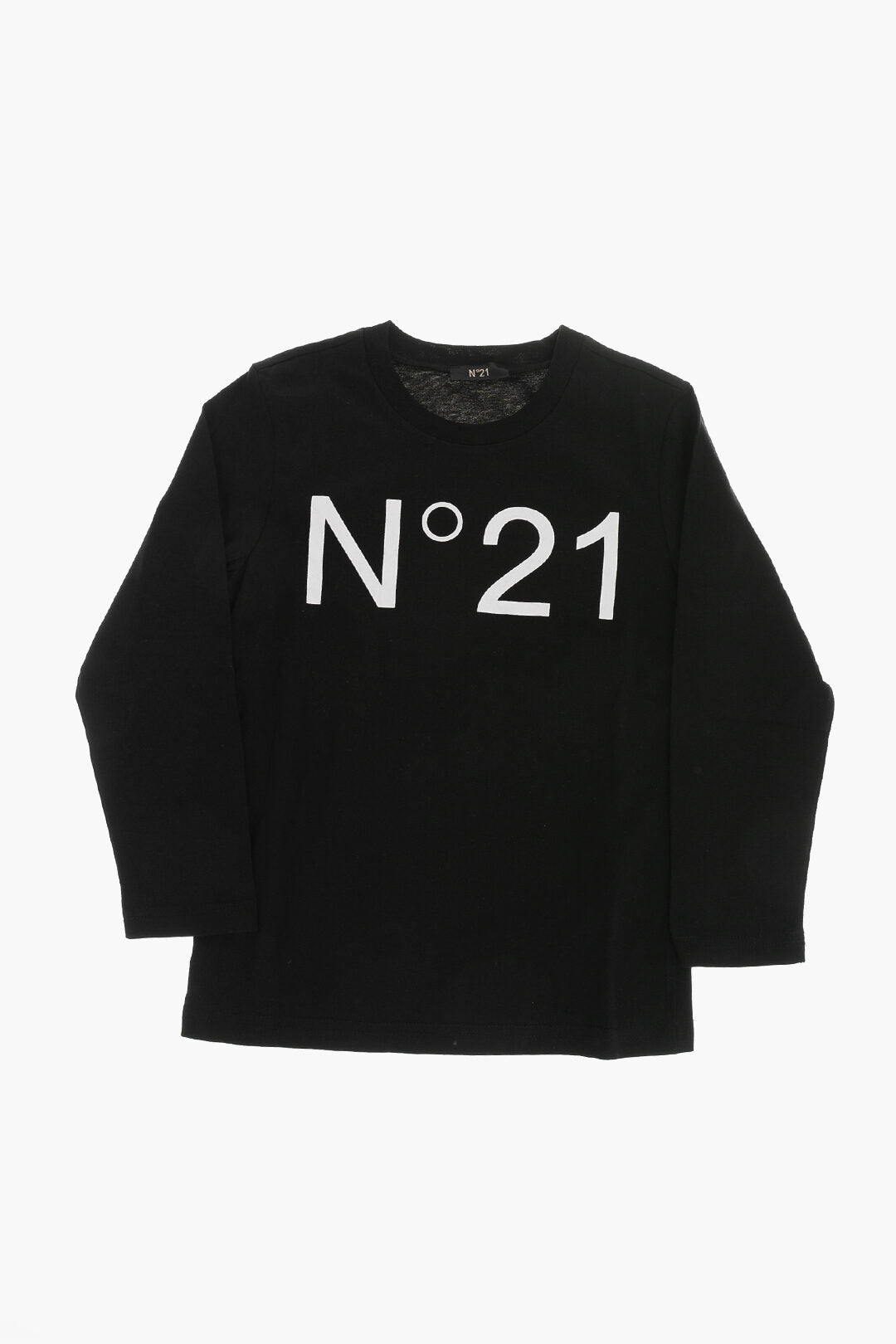 N.21 Kids 1500~Cotton Crewneck T-Shirt With Contrasting Monogram