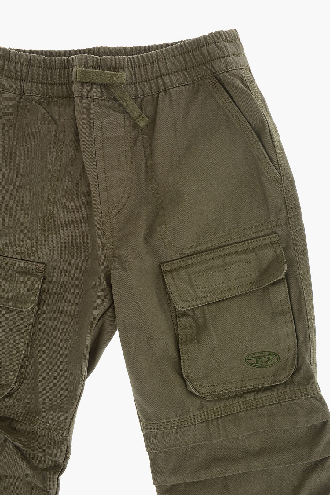 Diesel Kids 0850~Lightweight Cotton Cargo Pants with Elastic Waist, view 2