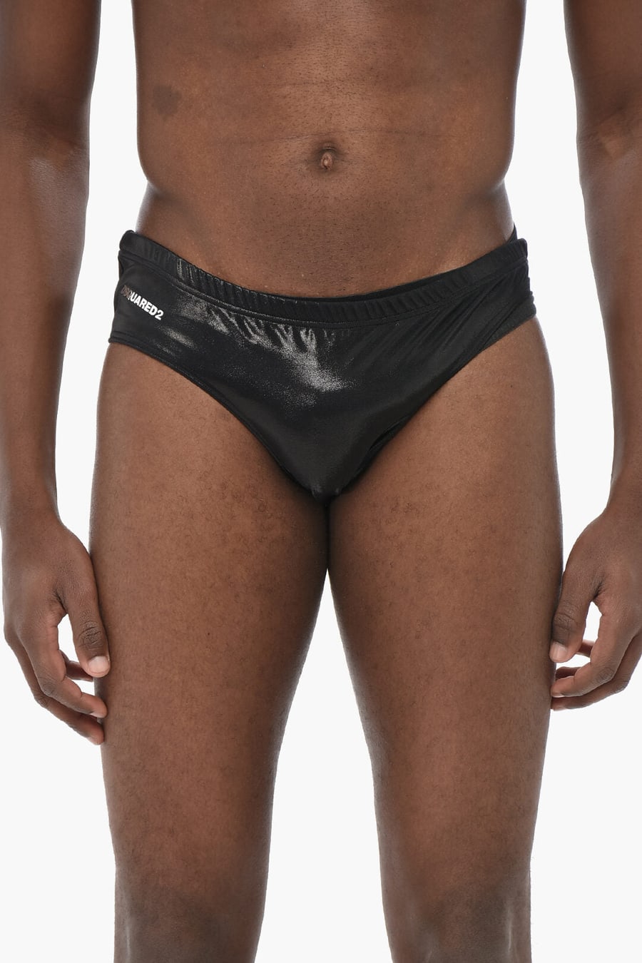 Dsquared2 3500~Solid-Color Swim Brief with Silver Logo