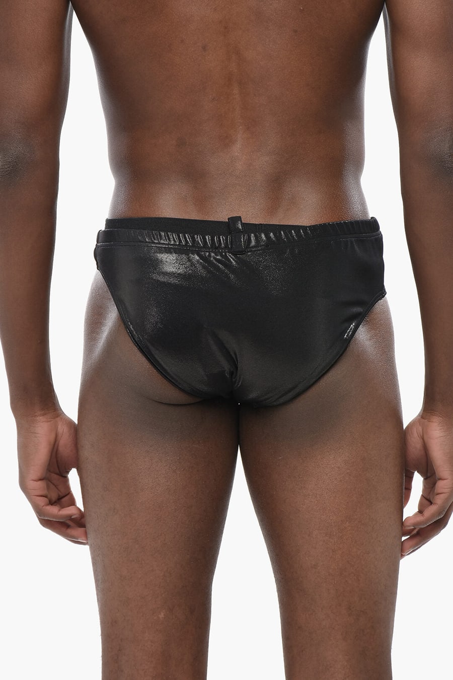 Dsquared2 3500~Solid-Color Swim Brief with Silver Logo, view 3