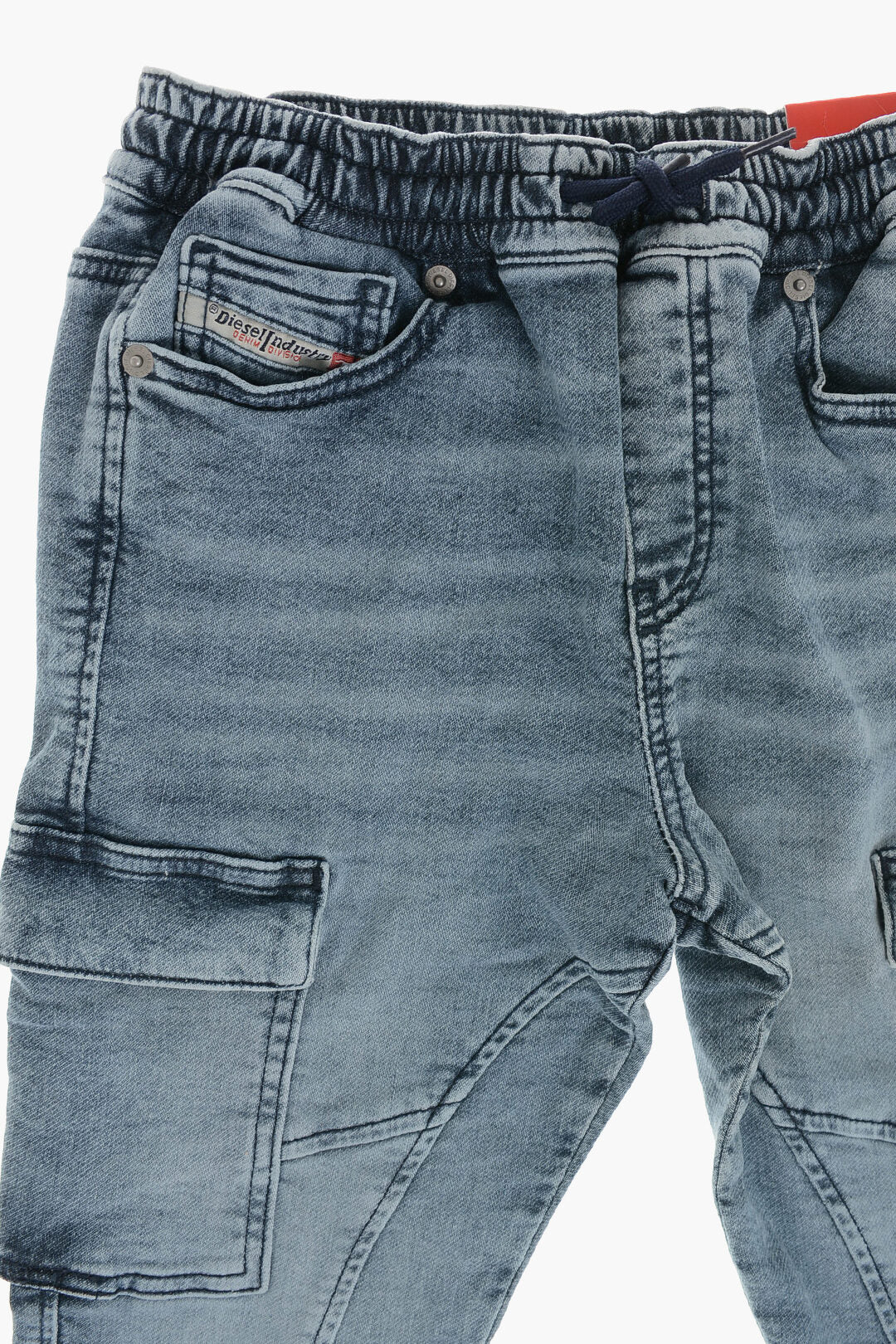 Diesel Kids 0405~Stretch Denim Cargo Jogg Jeans D-URSY-J JJJ With Elastic Waist, view 2