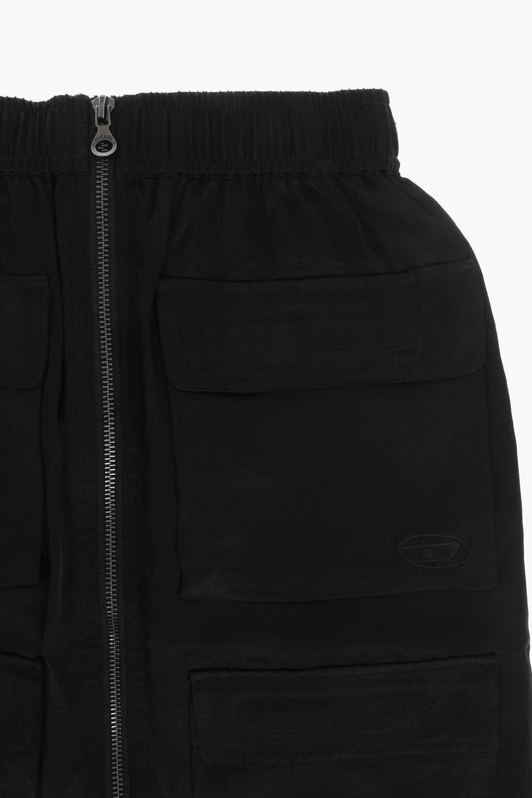 Diesel Kids 1500~Satin Cargo Skirt With Tone-on-Tone Monogram, view 2