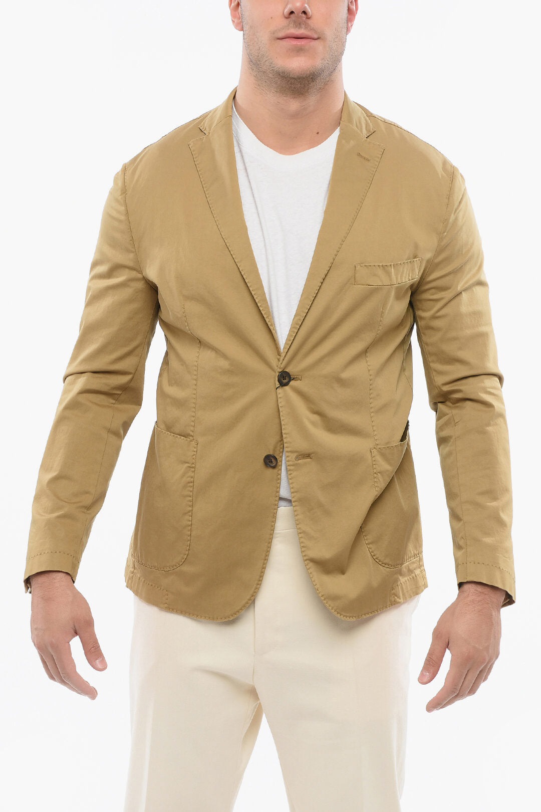 Corneliani 2850~CC COLLECTION Single-Breasted Unlined Blazer with Patch Pockets