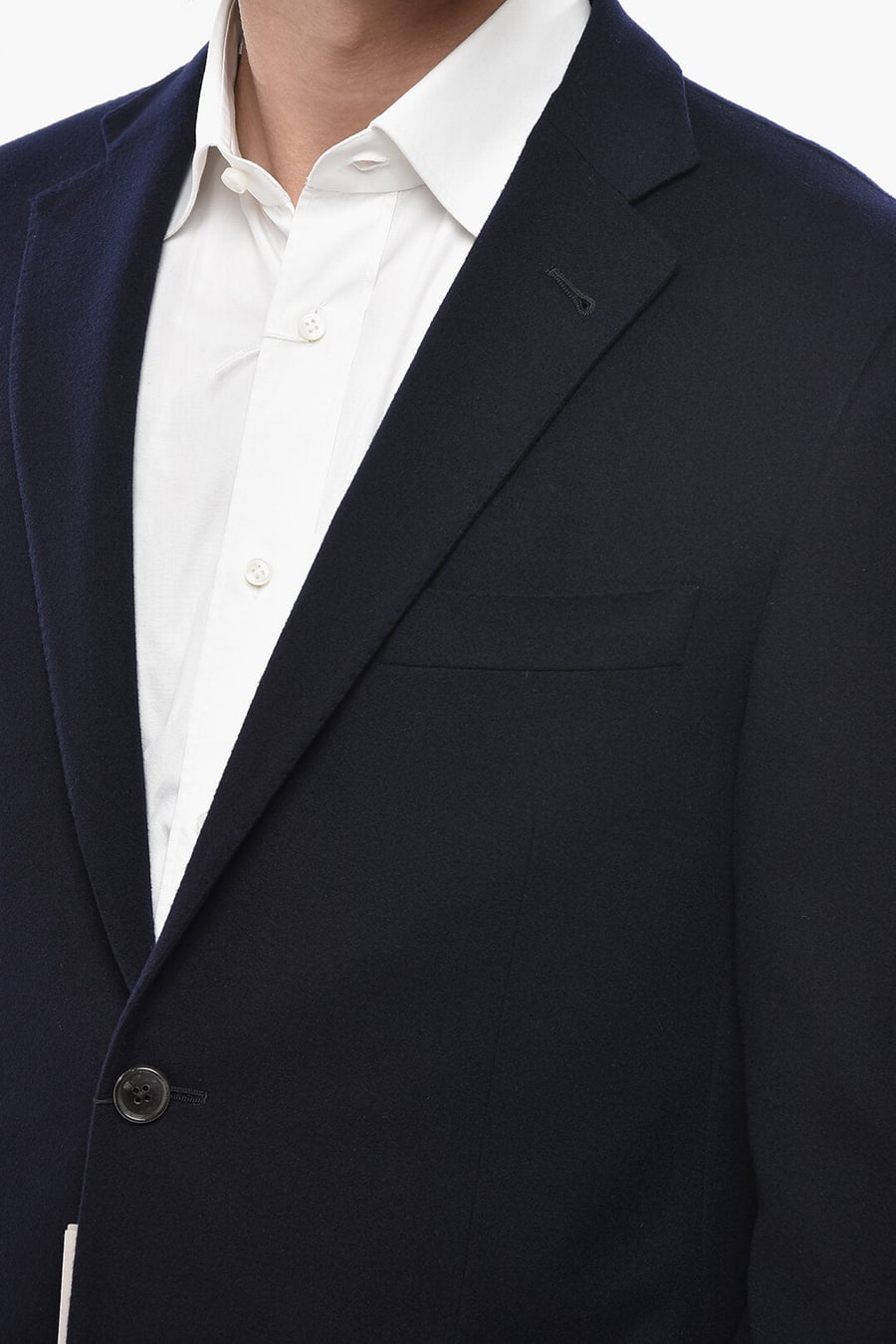 Corneliani 2405~2-Button Unlined Virgin Wool Blazer with Patch Pockets, view 3