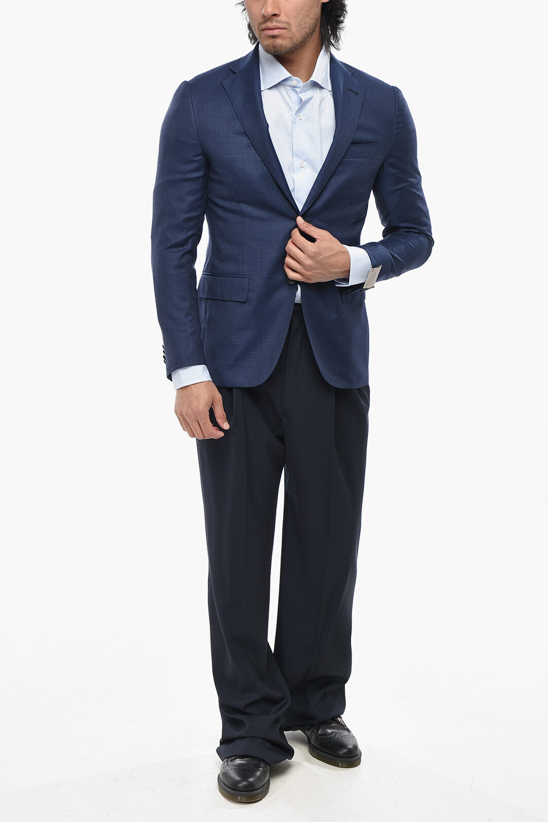 Corneliani 2405~Virgin Wool Blazer GATE with Flap Pockets, view 2