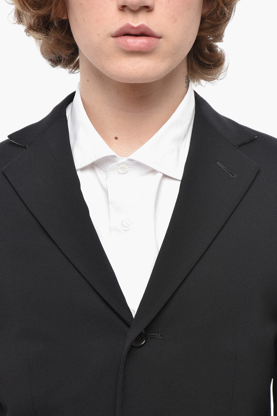 Corneliani 3500~CIRCLE Wool Blend Twill Blazer with Patch Pockets, view 3