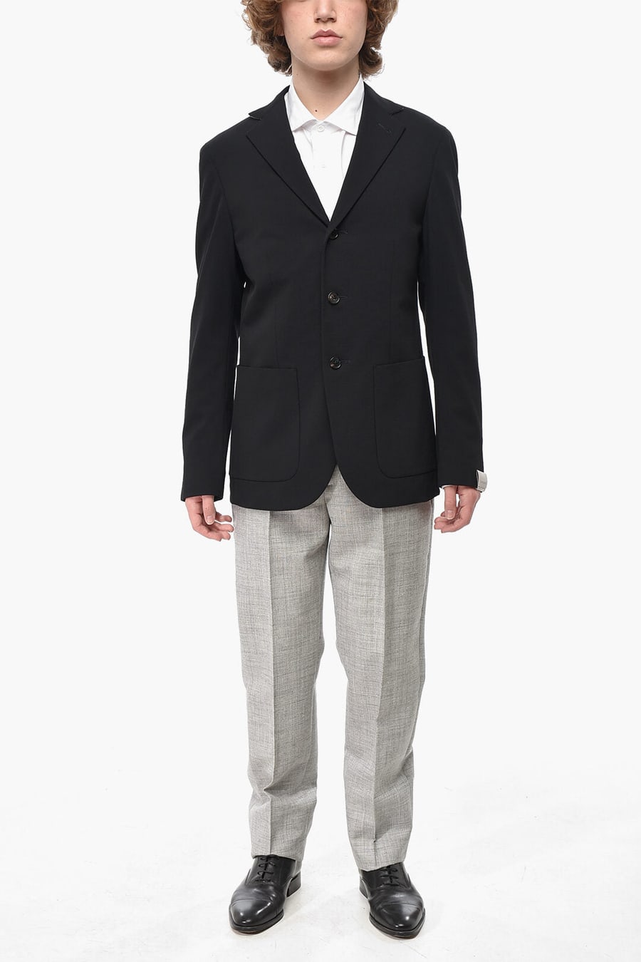 Corneliani 3500~CIRCLE Wool Blend Twill Blazer with Patch Pockets, view 4