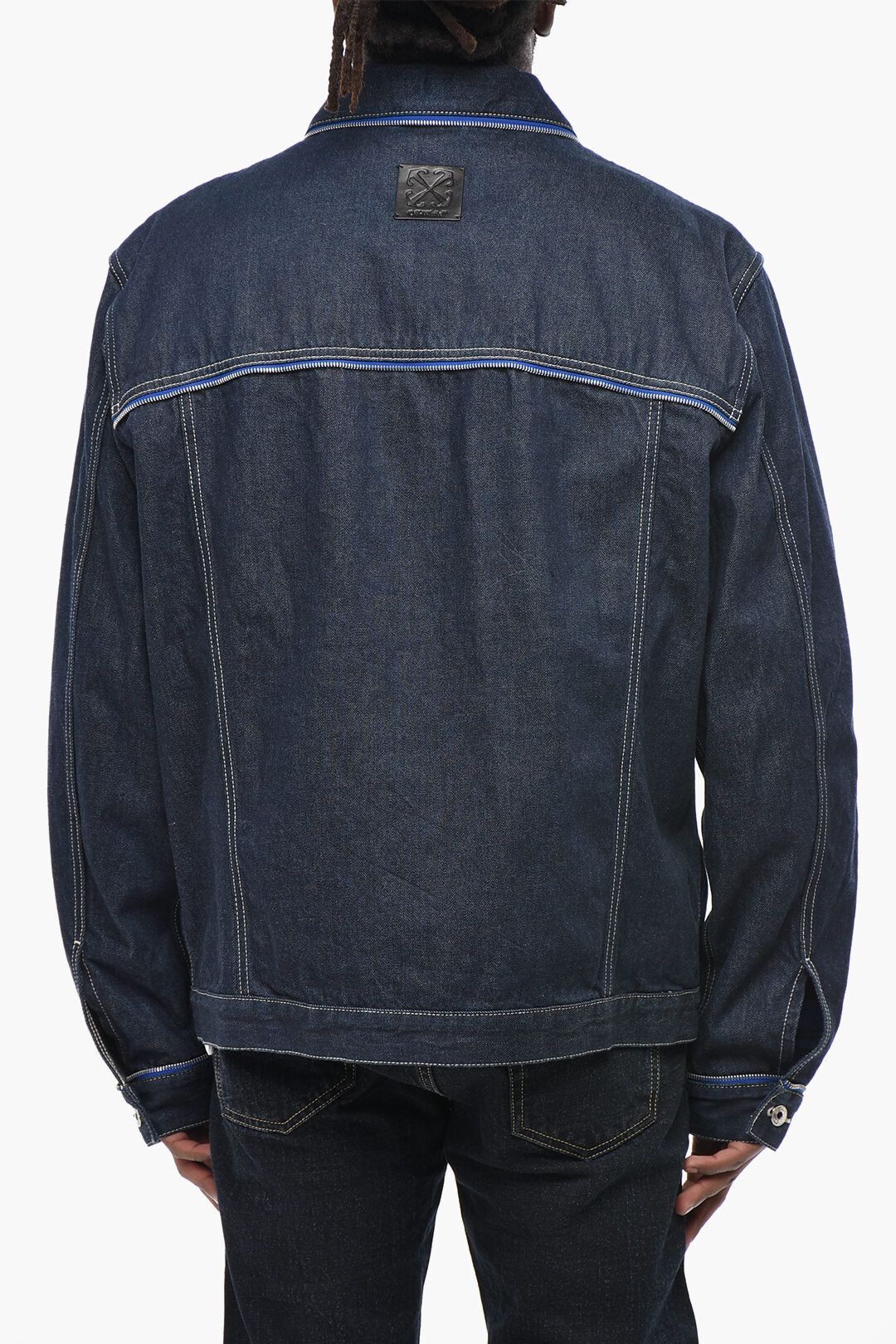 Off-White 2405~Dark Wash Denim Jacket ZIP SKATE, view 2