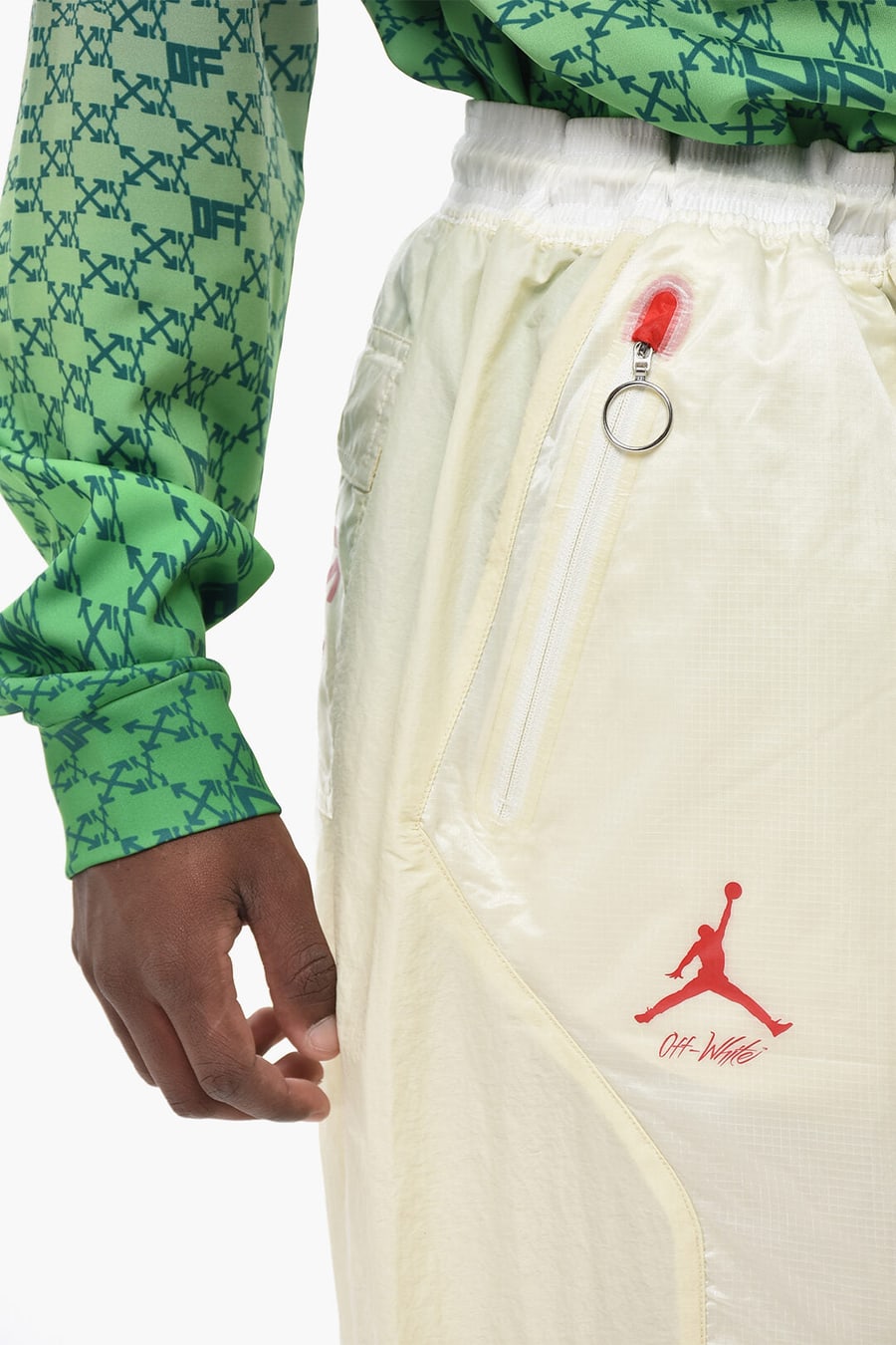 Off-White 2405~NIKE Nylon Pants With Elastic Waistband And Drawstring, view 4