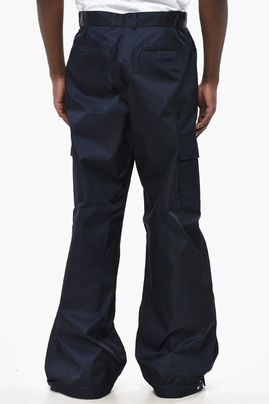 Off-White 2405~Nylon Cargo Pants With Drawstring Hem