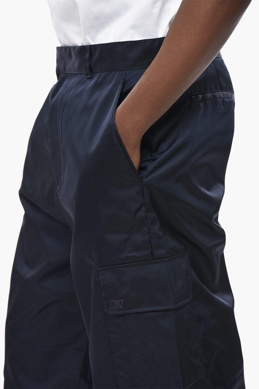 Off-White 2405~Nylon Cargo Pants With Drawstring Hem, view 2
