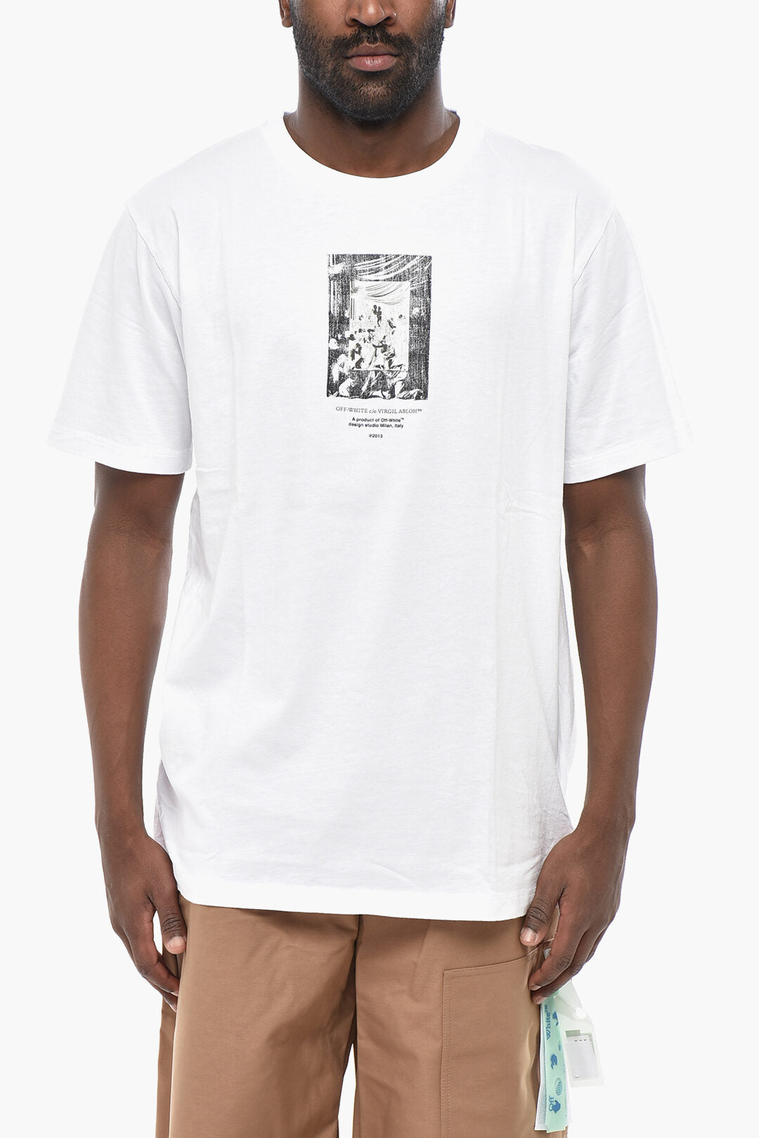 Off-White 2405~Cotton Crewneck T-Shirt PAINT MIRROR