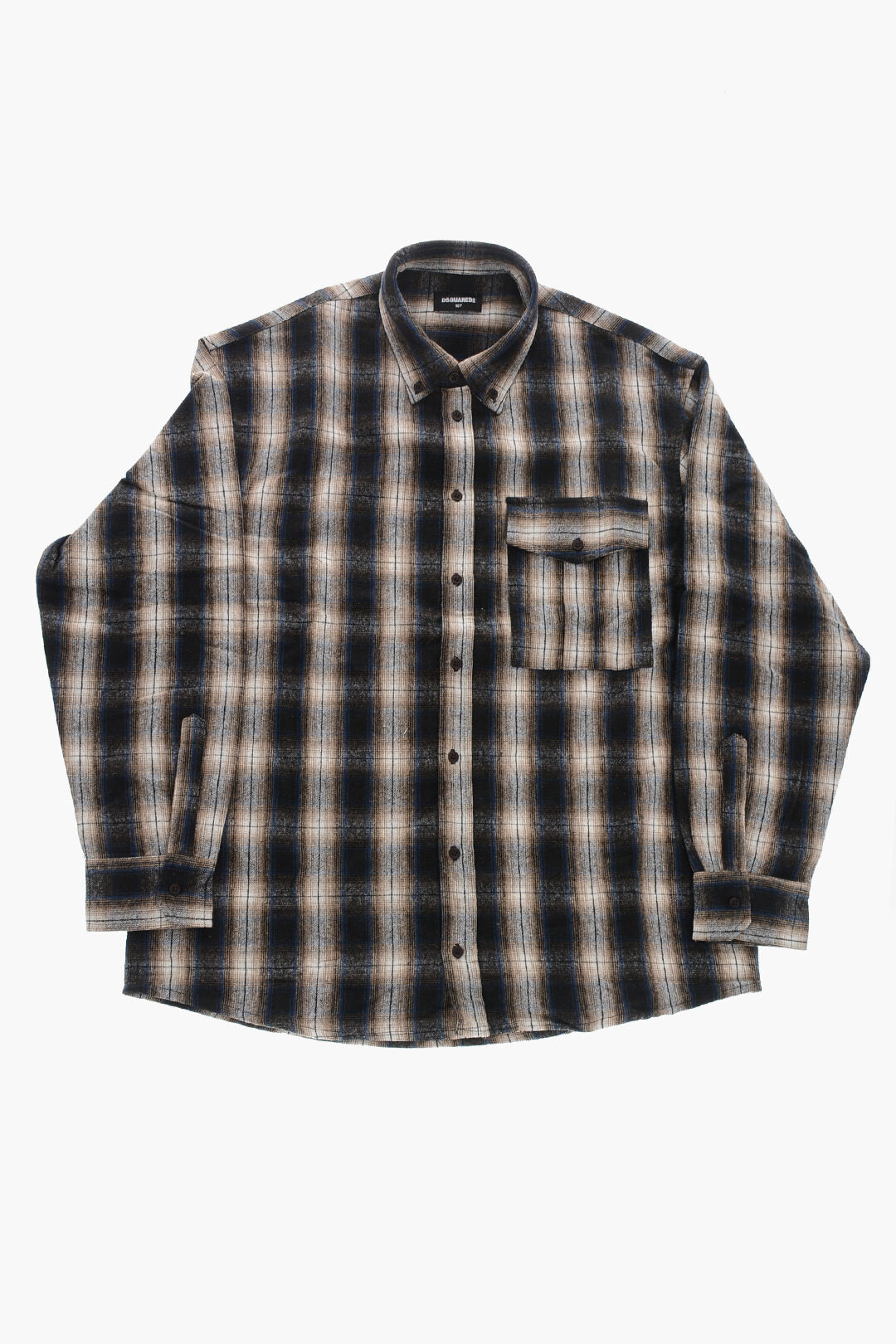 Dsquared2 Kids 3250~Cotton Flannel Plaid Shirt with Button-Down Collar
