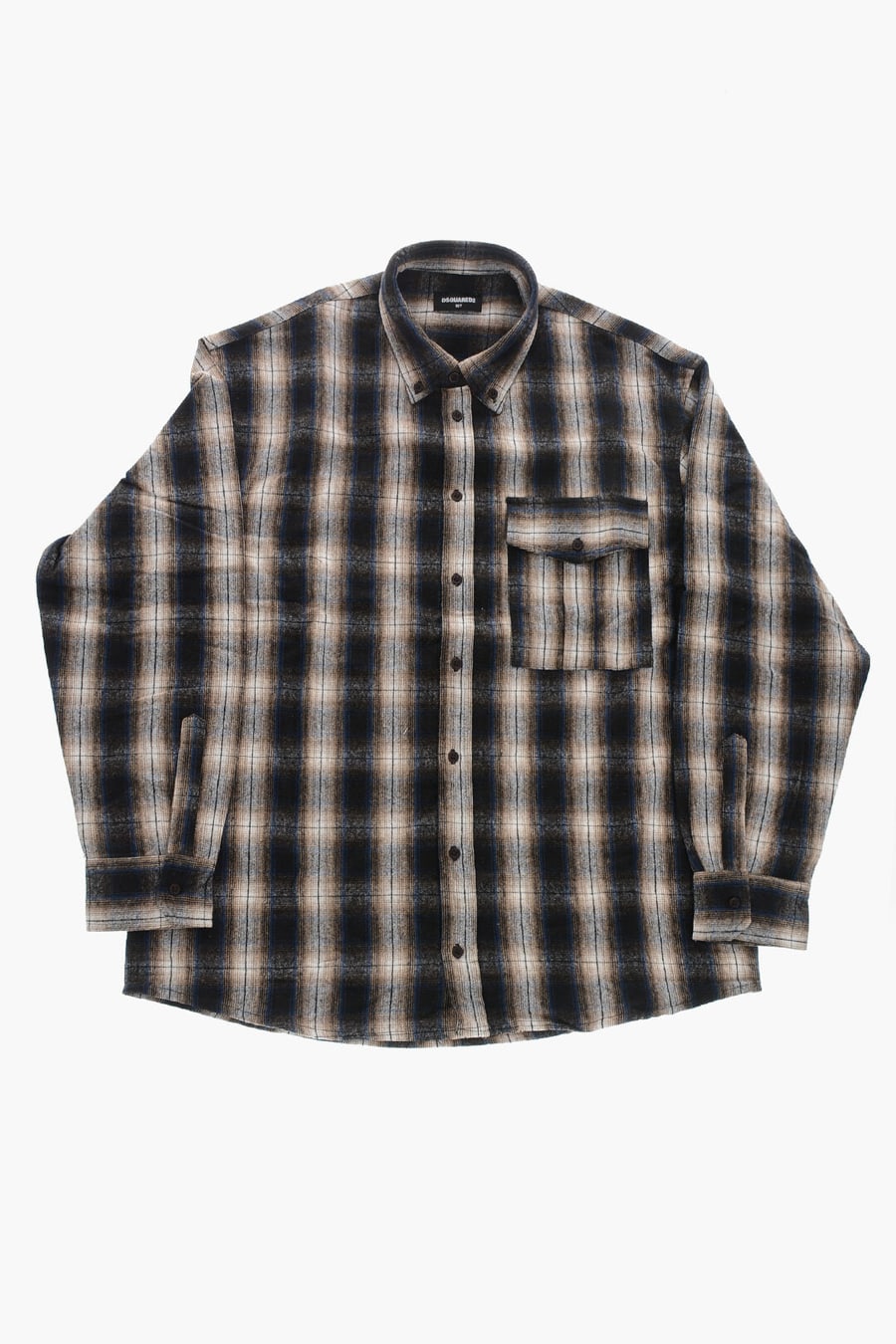Dsquared2 Kids 3250~Cotton Flannel Plaid Shirt with Button-Down Collar