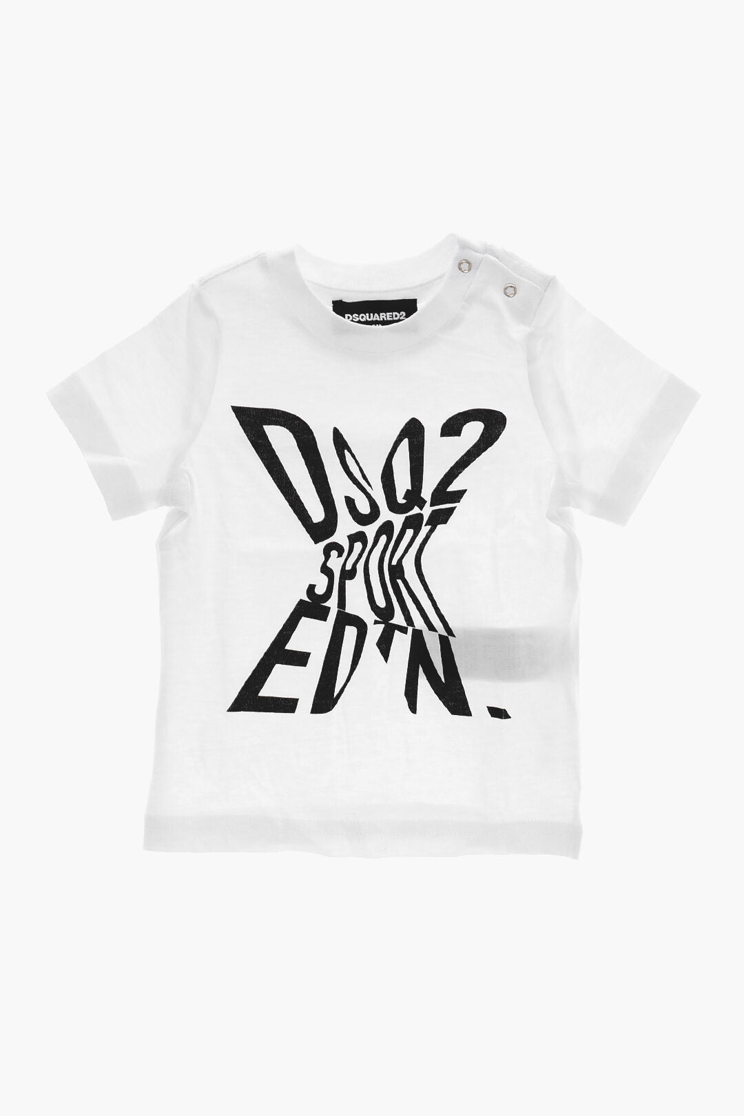 Dsquared2 Kids 0405~SPORT EDTN.X Plain Crewneck T-Shirt With Contrast Print