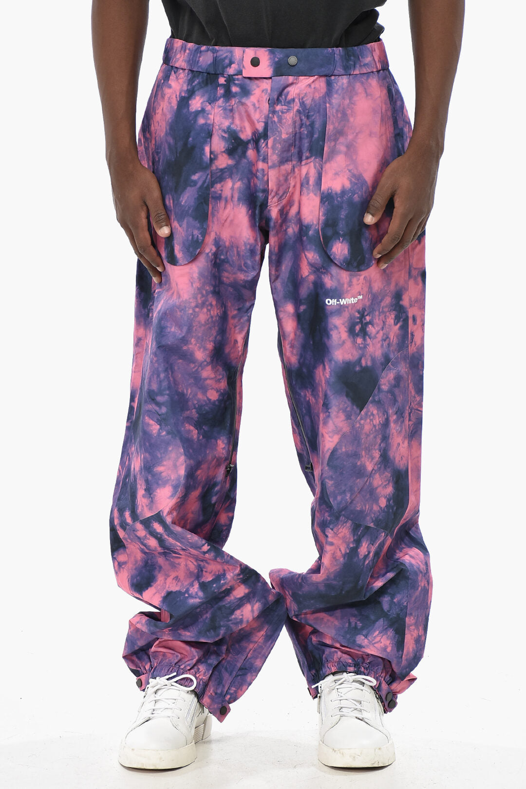 Off-White 3050~SEASONAL Nylon Ski Pants DIAG With Tie-Dye Pattern