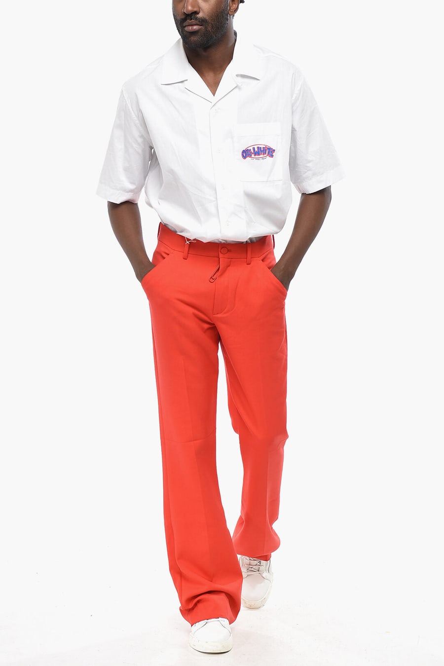 Off-White 2550~TAILORING Jersey Bootcut Trousers SAMBA, view 5