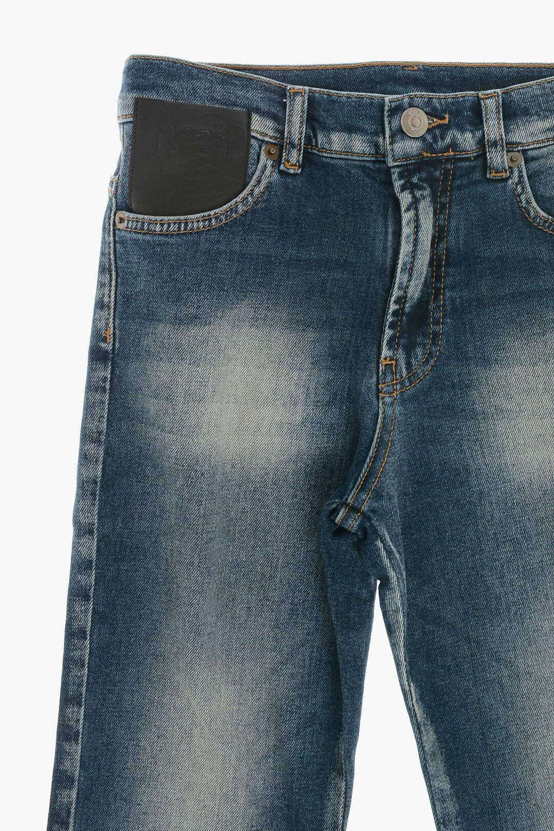 N.21 Kids 0405~Stonewashed Jeans with Frayed Hem