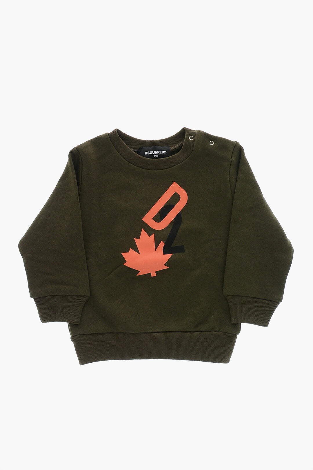 Dsquared2 Kids 2800~Crewneck Brushed Cotton Sweatshirt with Printed Monogram