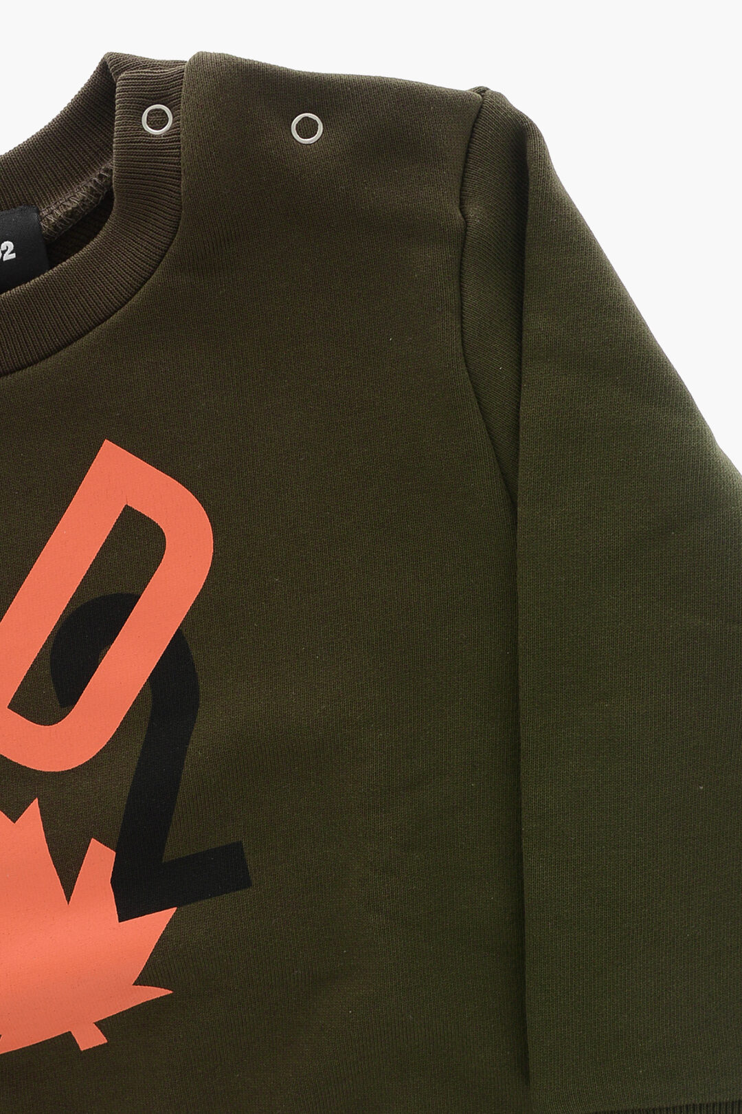 Dsquared2 Kids 2800~Crewneck Brushed Cotton Sweatshirt with Printed Monogram, view 2