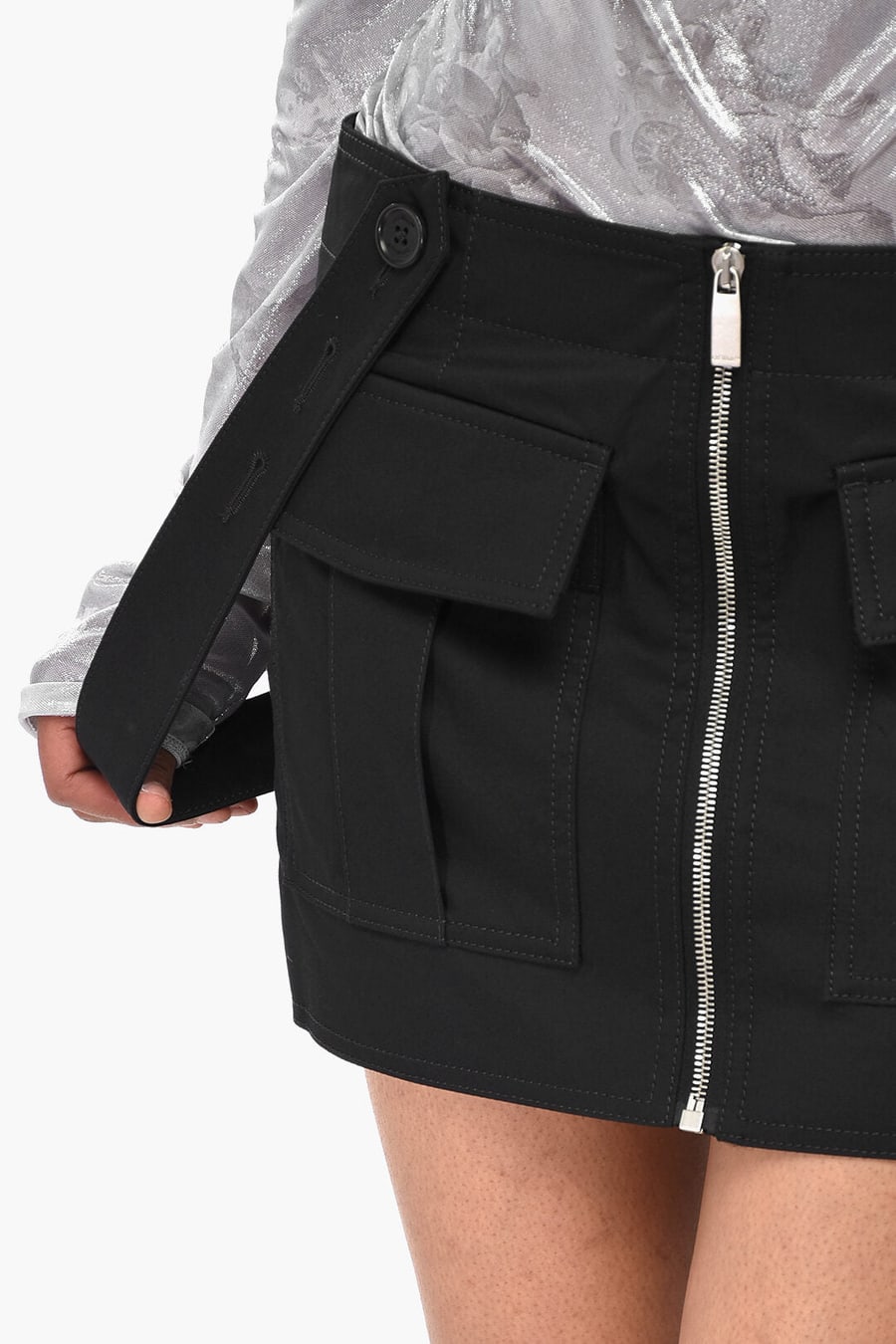 Off-White 3500~Cotton Cargo Miniskirt With Straps, view 2
